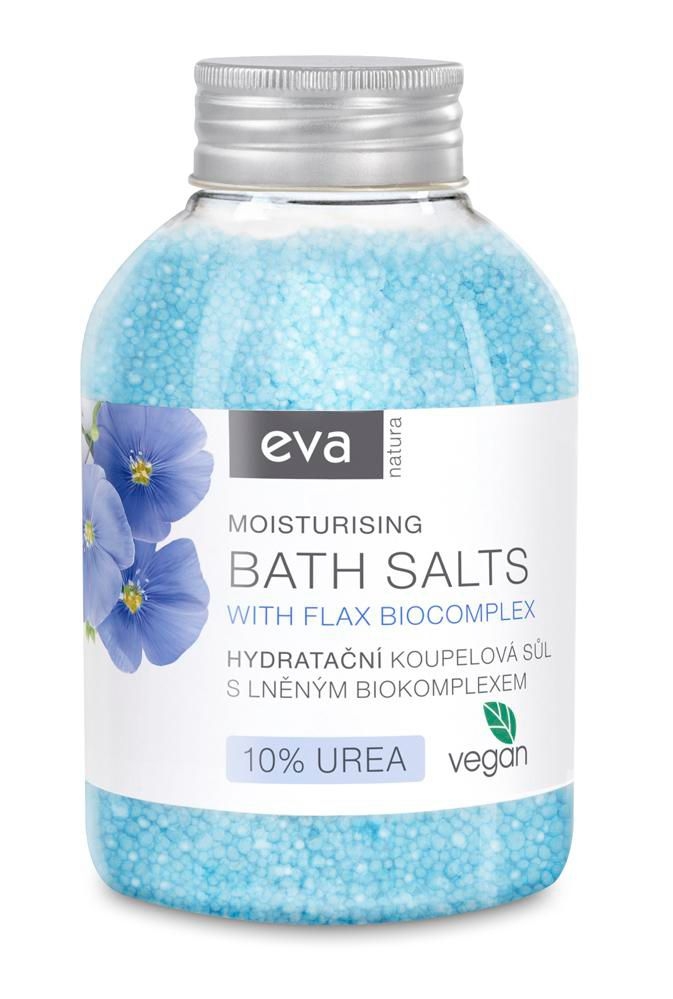 Drogerie a kosmetika - Eva Natura Hydratační koupelová sůl s lněným biokomplexem + 10% UREA 600 g