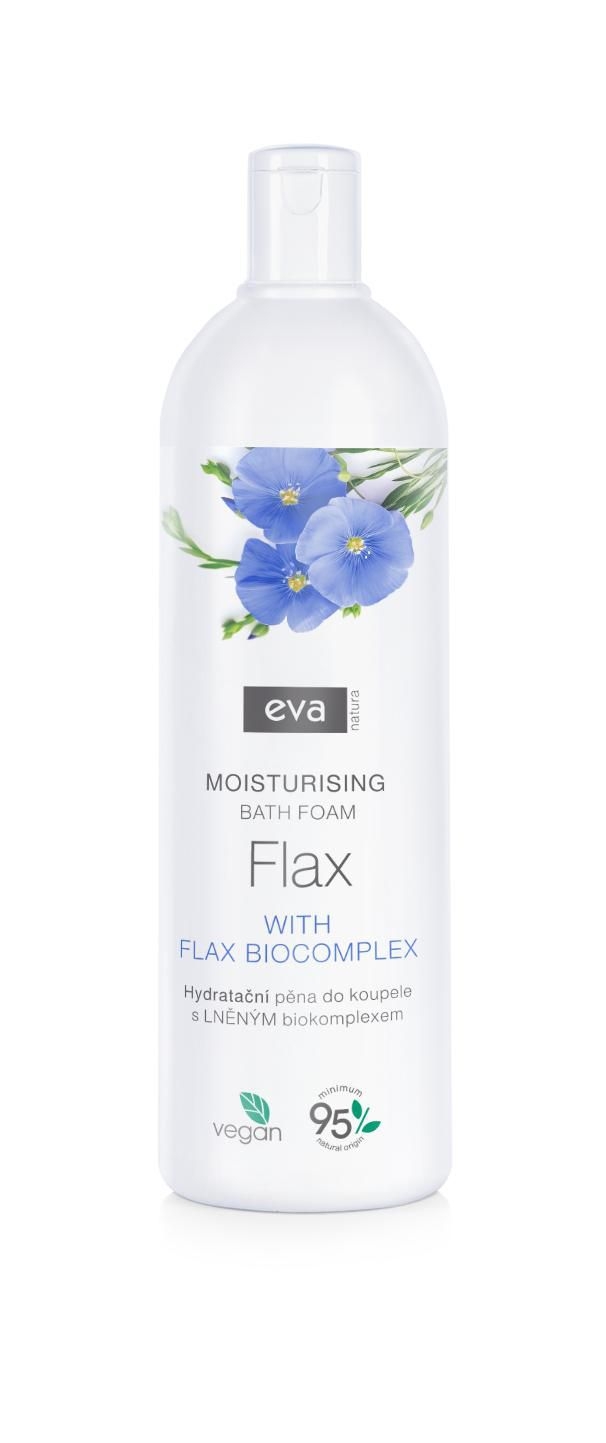 Drogerie a kosmetika - Eva Natura Hydratační pěna do koupele s lněným biokomplexem 750 ml