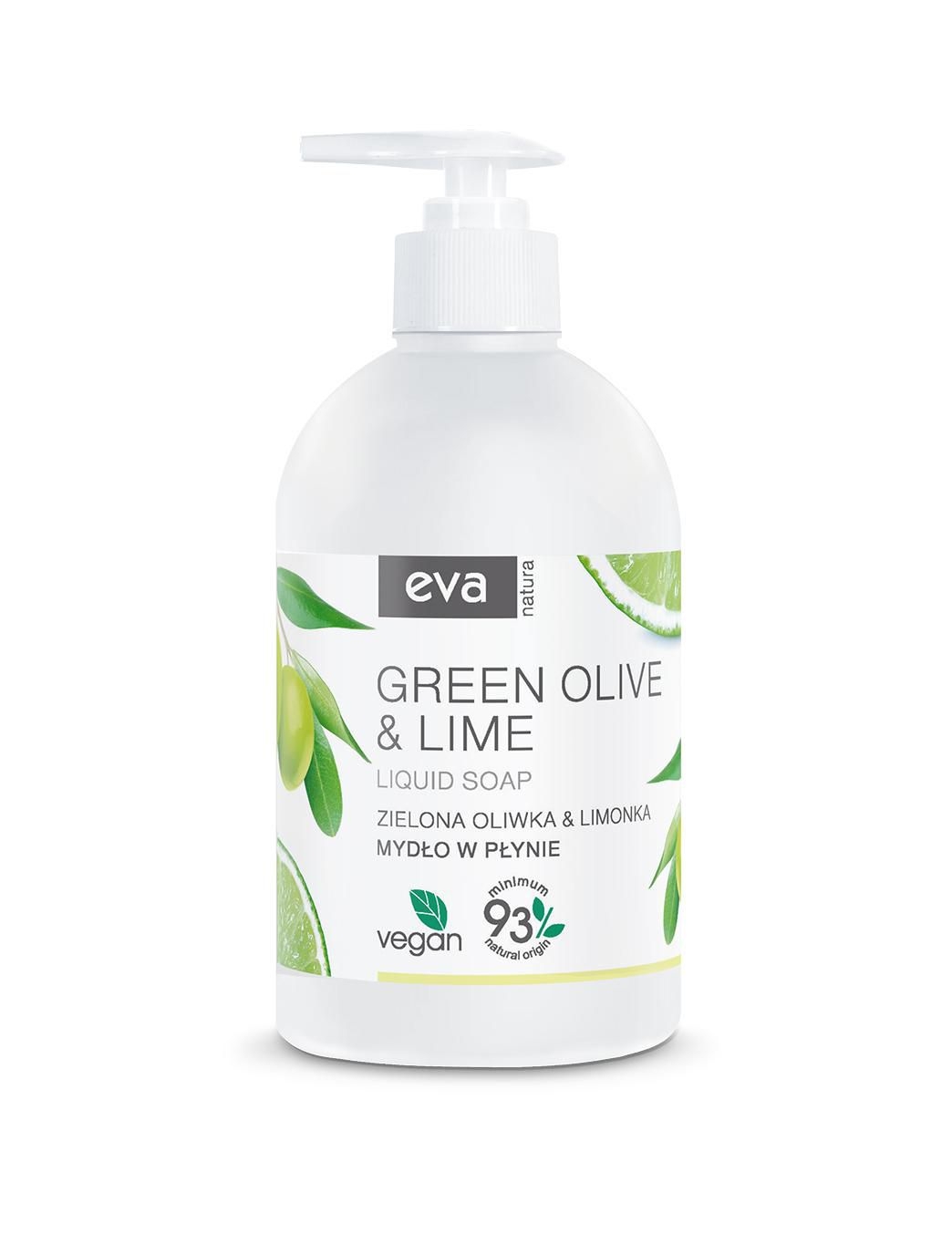 Drogerie a kosmetika - Eva Natura krémové tekuté mýdlo se zelenou olivou a limetkou, 500 ml