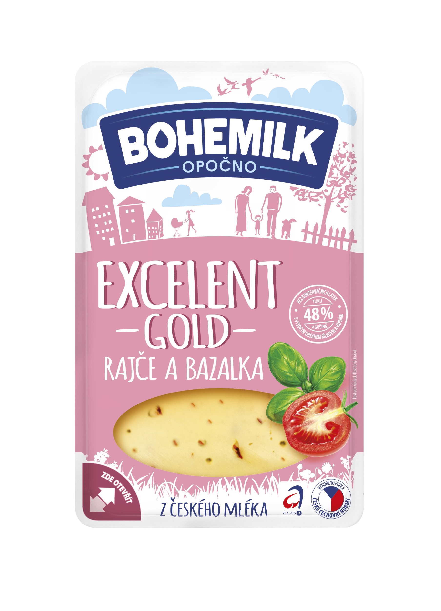 Mléčné a chlazené - Excelent Gold rajče bazalka plátky 100g