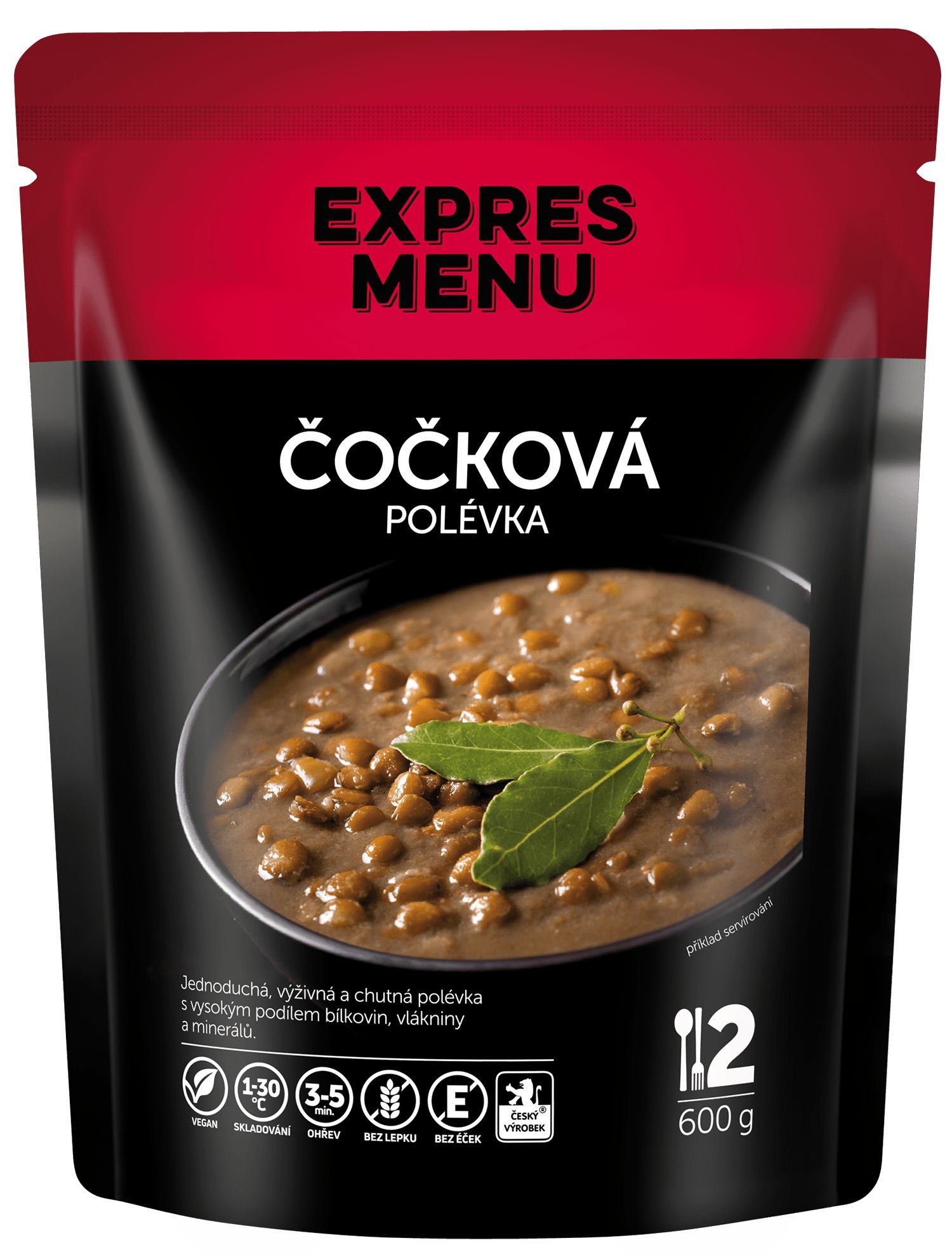 Hotová jídla - Expres menu Čočková polévka, 2 porce, 600g