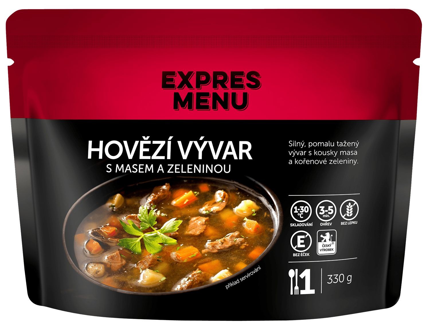 Hotová jídla - Expres menu Hovězí vývar se zeleninou 1P, 330g