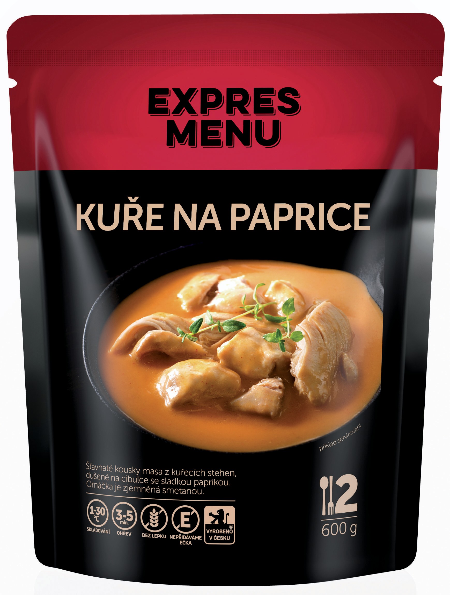 Hotová jídla - Expres menu Kuře na paprice, 2 porce, 600g