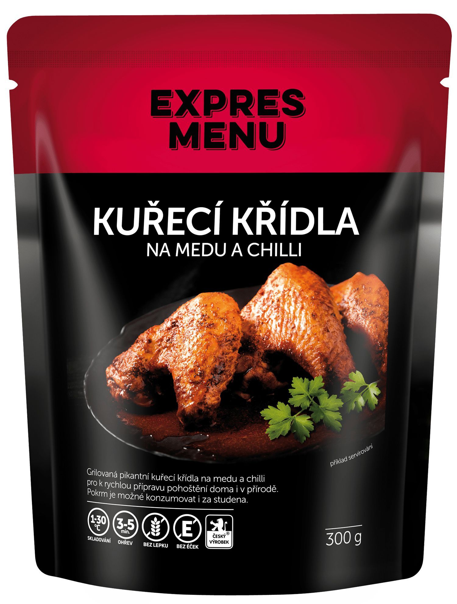 Hotová jídla - Expres menu Kuřecí křídla na medu a chilli 300g