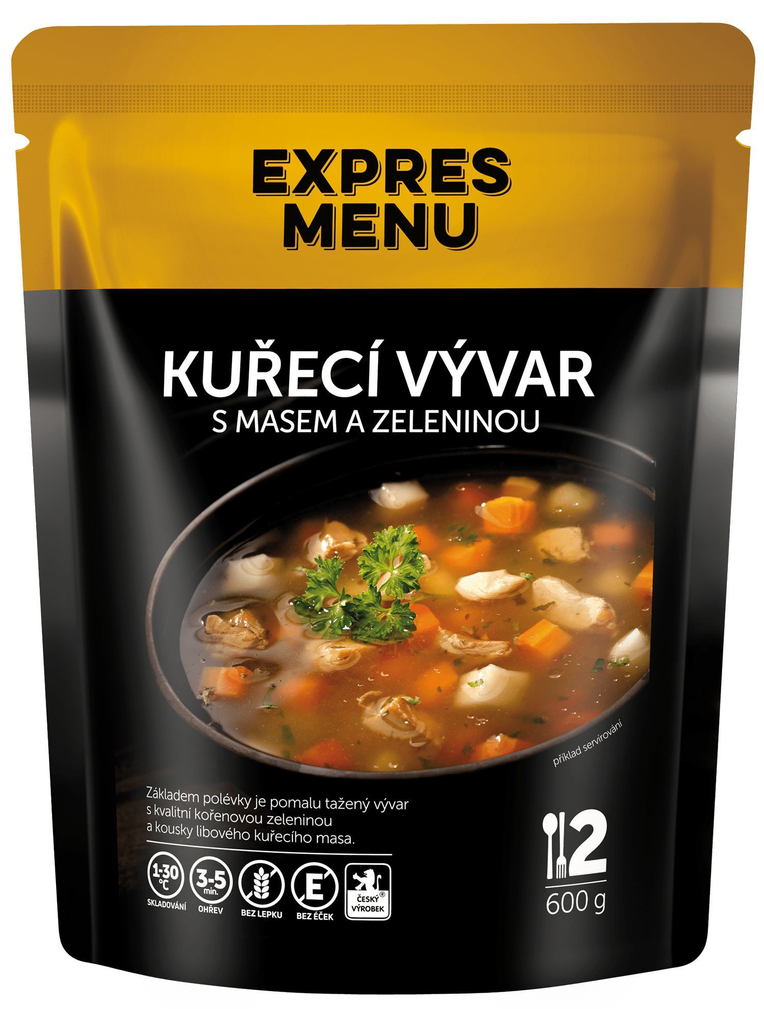 Expres menu Kuřecí vývar s masem a zeleninou, bez lepku 600g-0