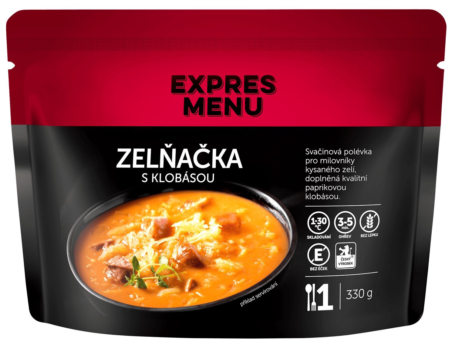 Hotová jídla - Expres menu Zelňačka s kolbásou 1P, 330g