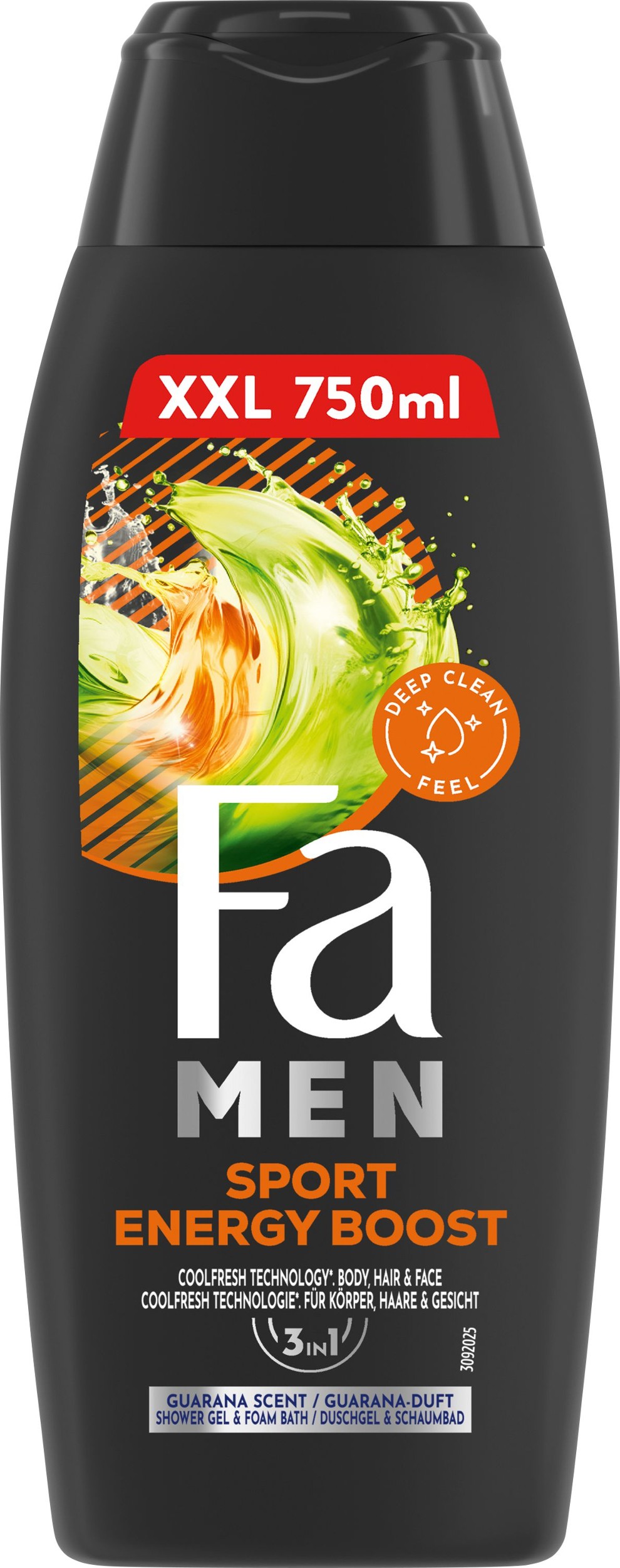 Drogerie a kosmetika - Fa Men Sport Energy Boost sprchový gel 3v1 750ml