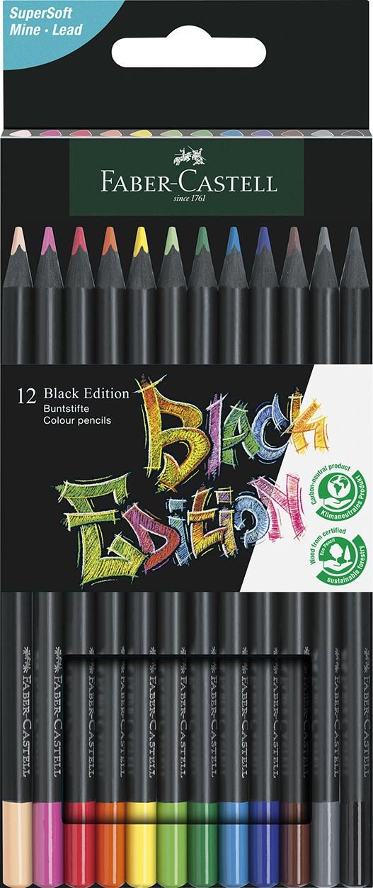 Domácnost a Zahrada - Faber Castell Pastelky trojhranné, Black Edition 12 ks