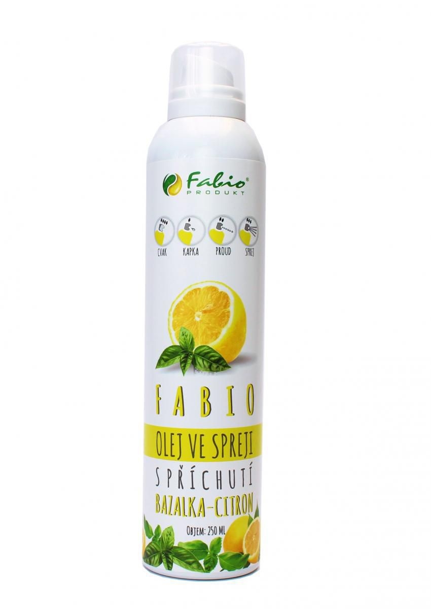 Trvanlivé potraviny - Fabio Product Olej ve spreji citron bazalka 250ml