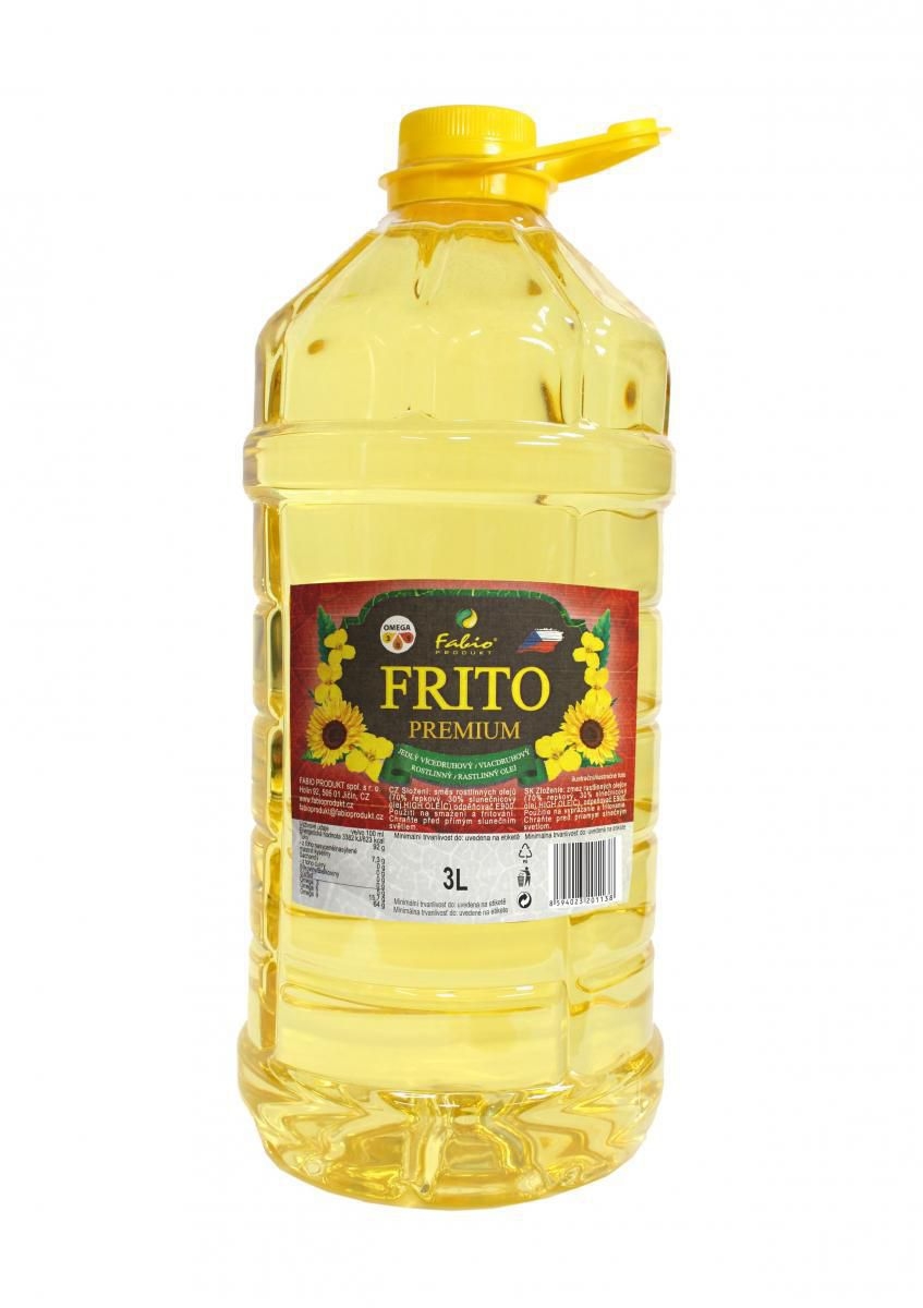 Trvanlivé potraviny - Fabio produkt Frito premium slunečnicový olej 3 l