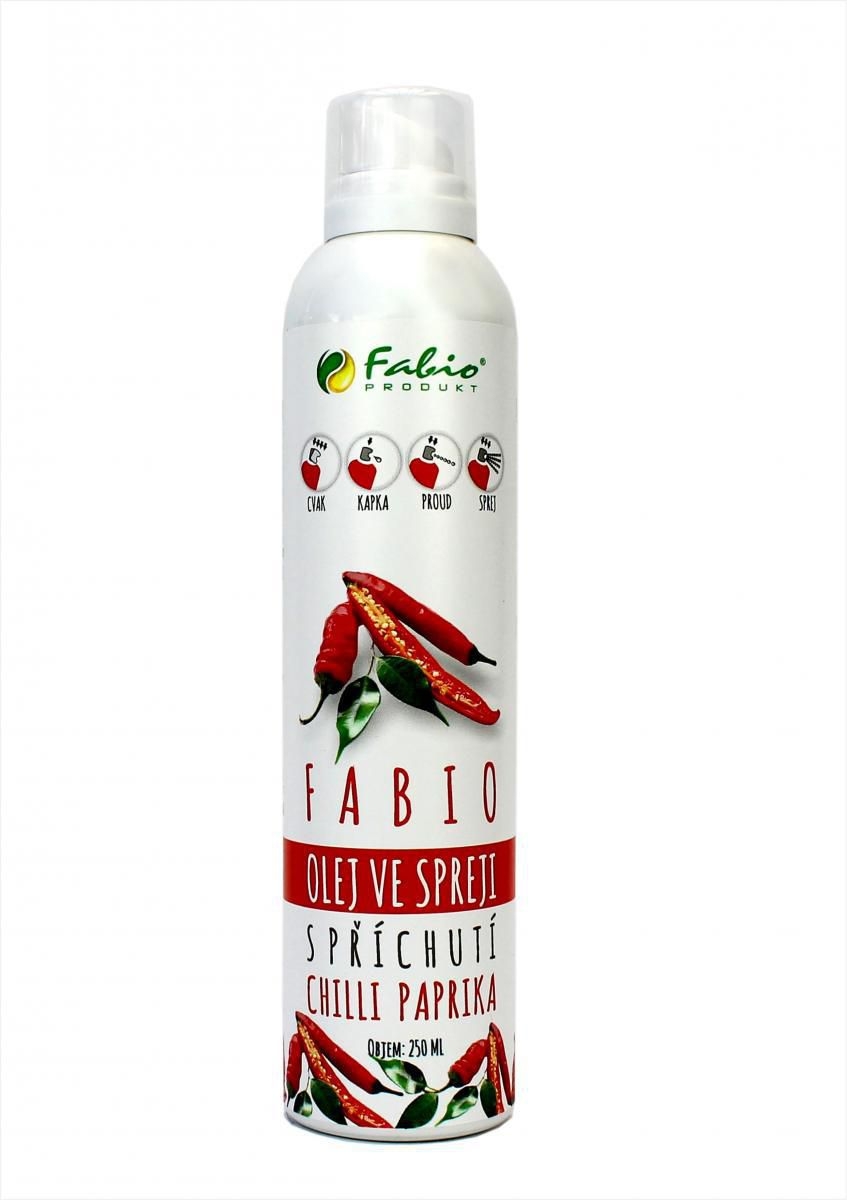 Trvanlivé potraviny - Fabio Produkt Olej ve spreji chilli 250ml