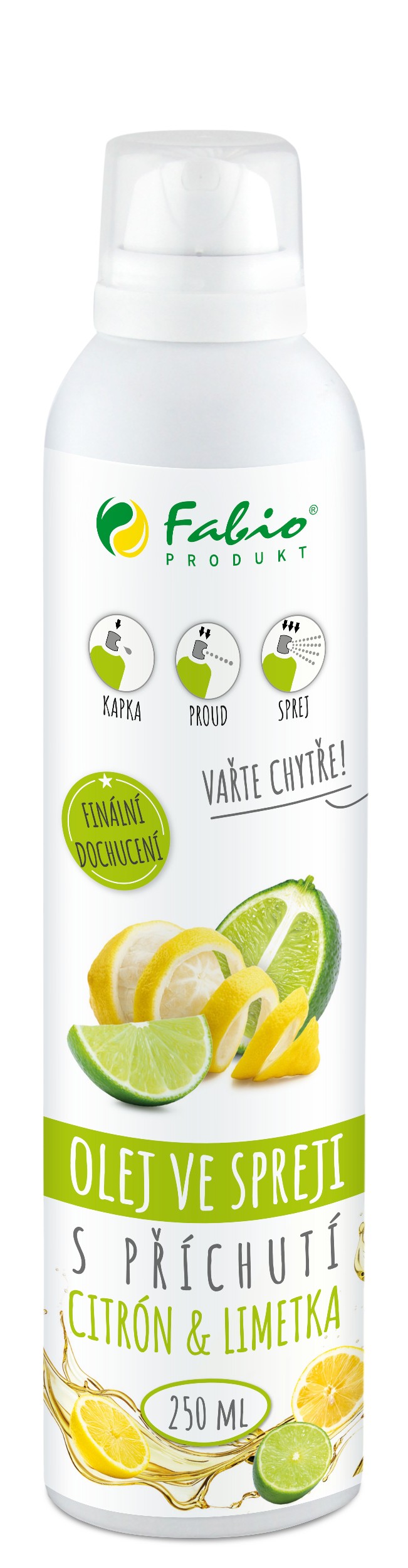 Trvanlivé potraviny - Fabio Produkt Olej ve spreji s příchutí citrón & limetka 250ml