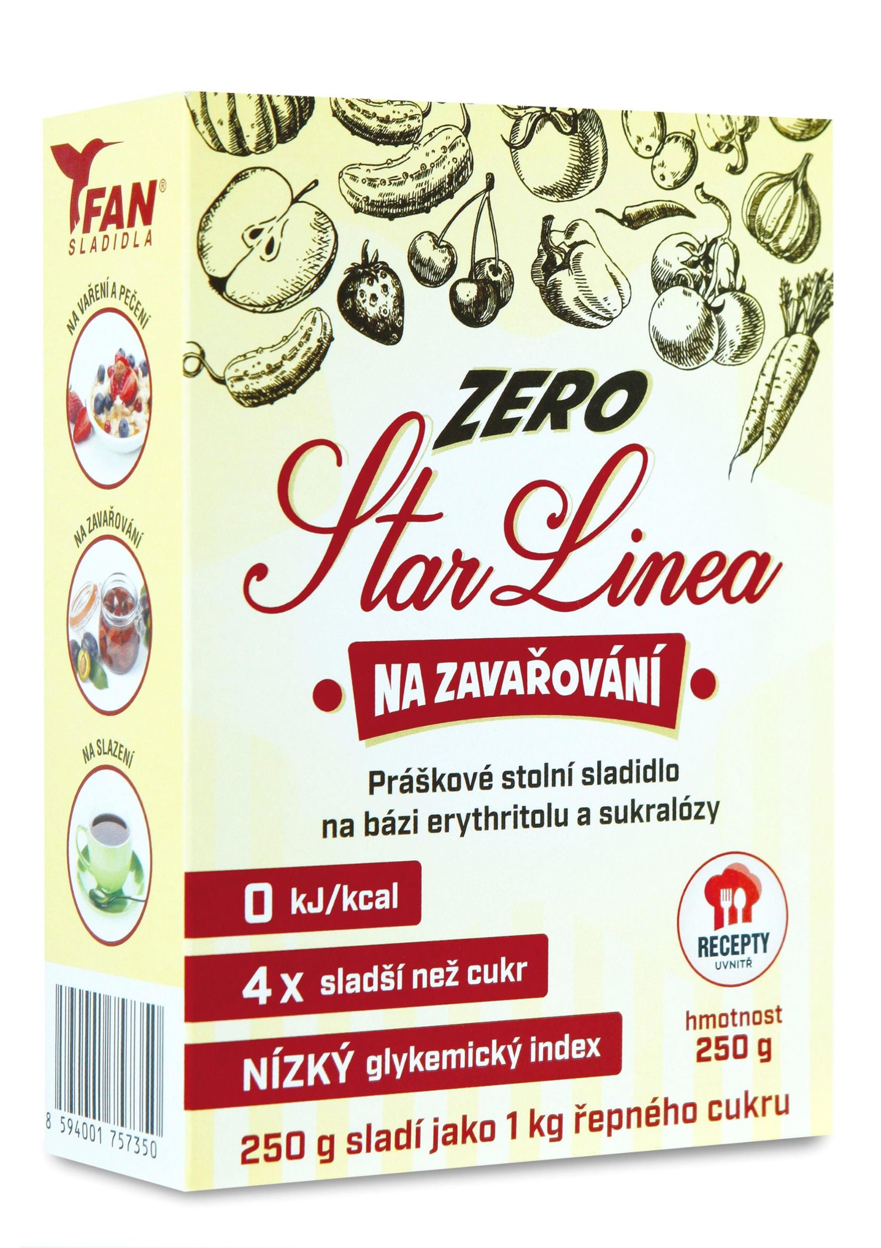 Trvanlivé potraviny - FAN sladidla Starlinea zero sladidlo práškové 250g