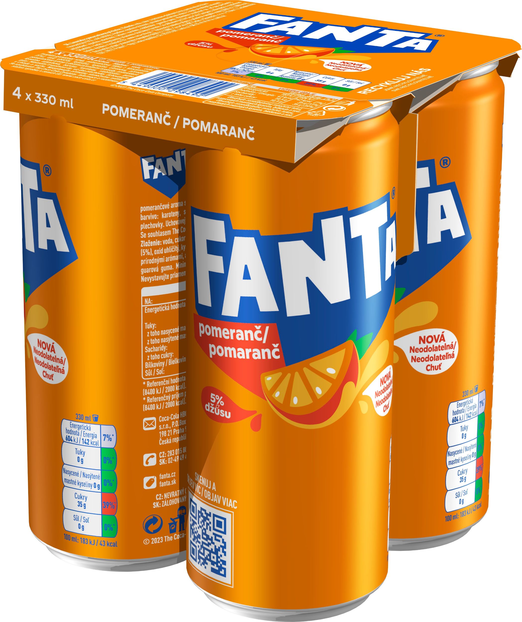 Fanta Pomeranč 4x330 ml