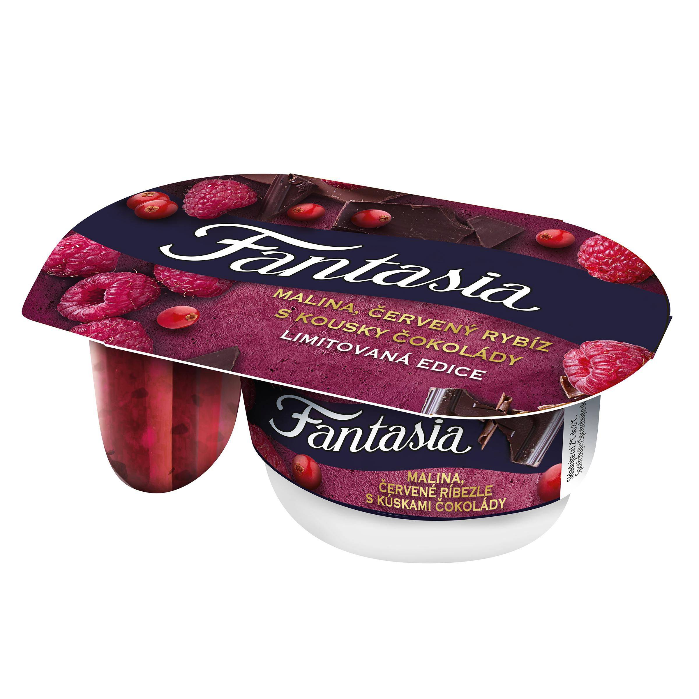 Mléčné a chlazené - Fantasia Malina, červený rybíz s kousky čokolády 116g