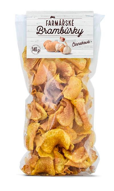 Trvanlivé potraviny - Farmářské brambůrky česnekové 140g