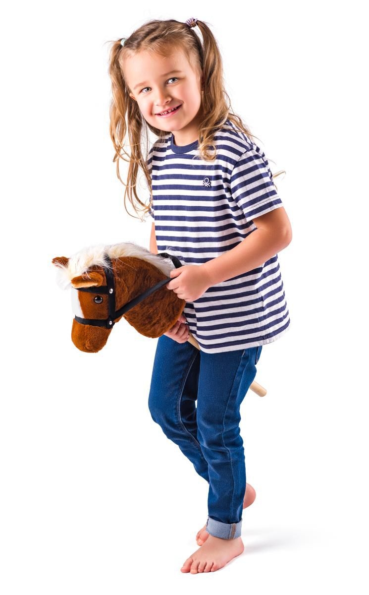 Domácnost a Zahrada - FAUNICA Hobby horse Scarlet, světle hnědý kůň na tyči