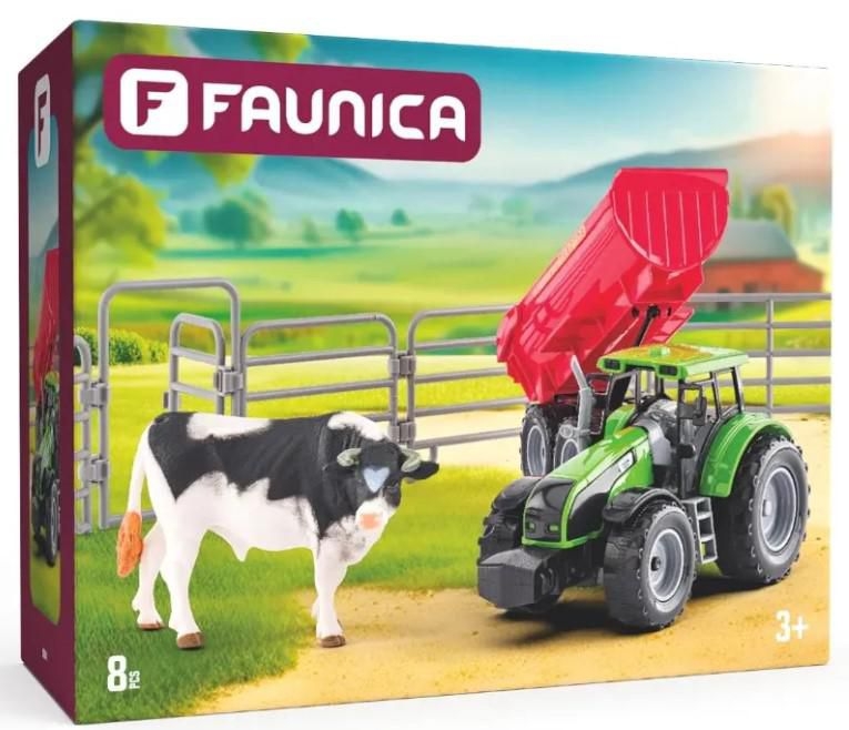 Svět dětí - FAUNICA Traktor s býkem