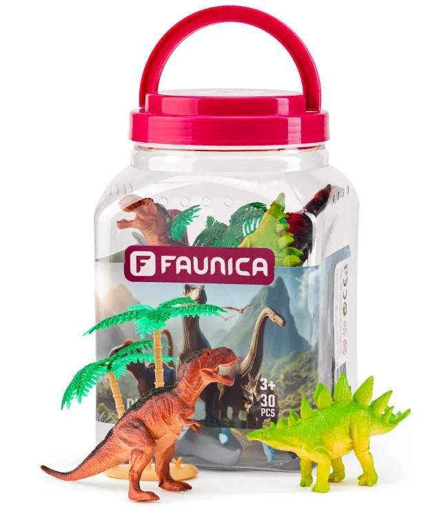 Svět dětí - FAUNICA Zvířátka figurky sada v MEGA tubě - Dinosauři