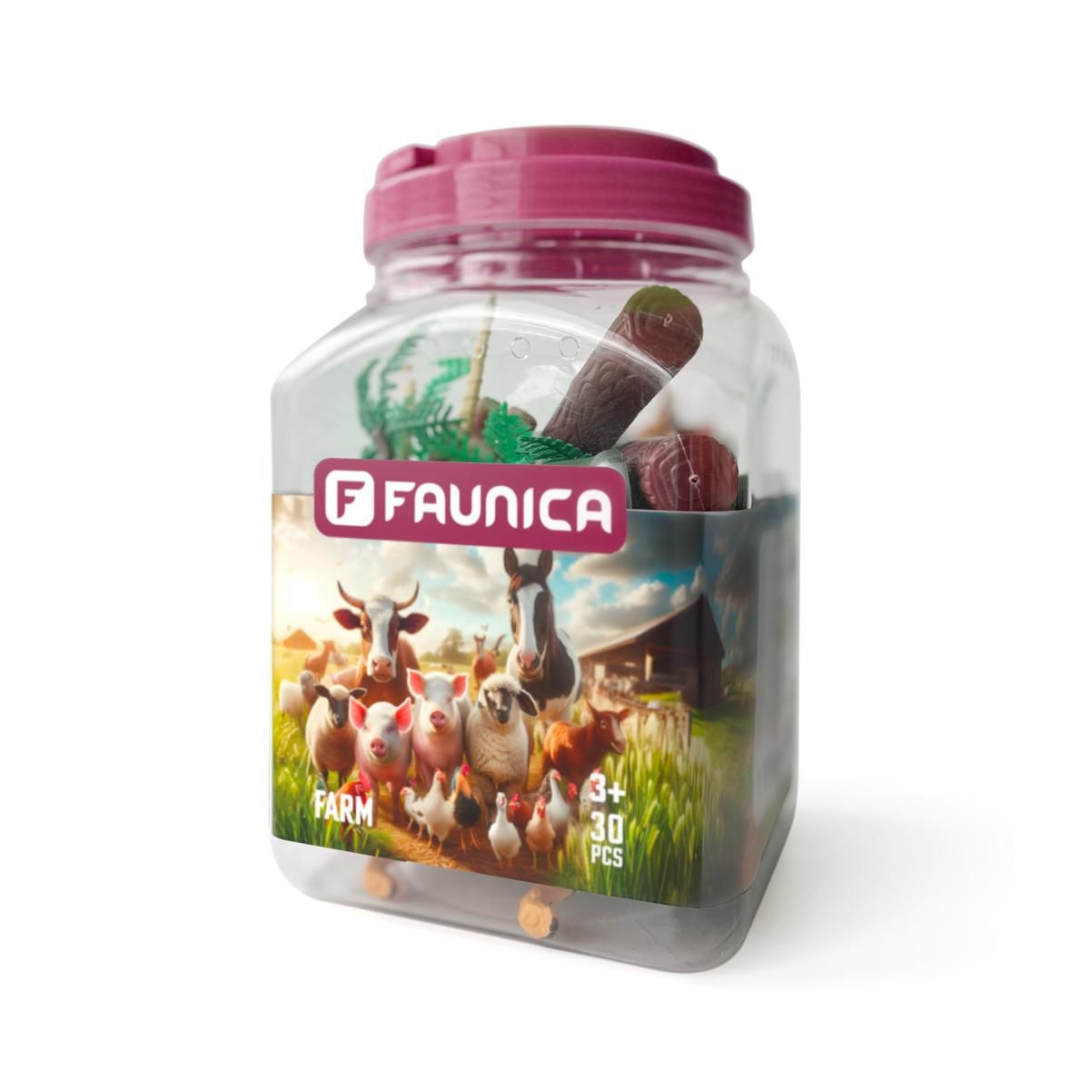 Svět dětí - FAUNICA Zvířátka figurky sada v MEGA tubě - Farma