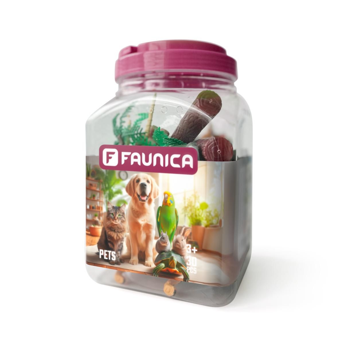 Svět dětí - FAUNICA Zvířátka figurky sada v MEGA tubě - Mazlíčci