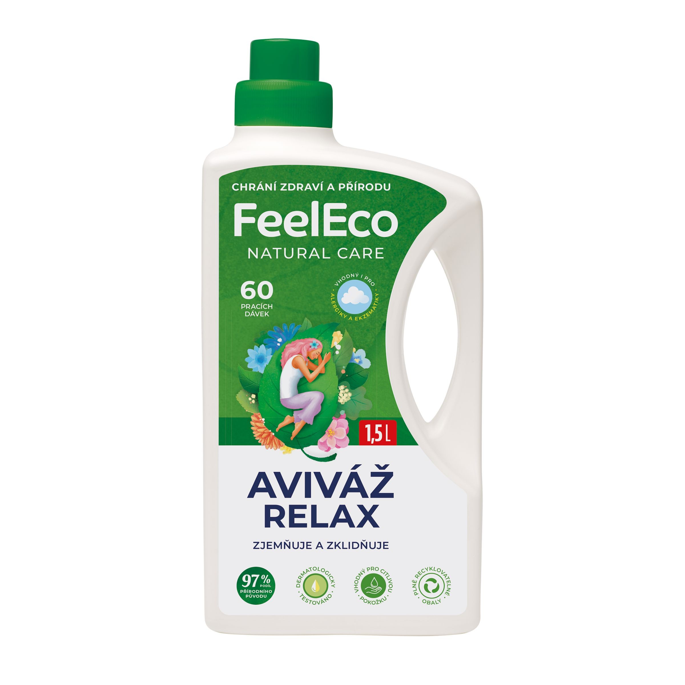 Drogerie a kosmetika - FeelEco Aviváž Relax 1,5 l, 60 pracích dávek