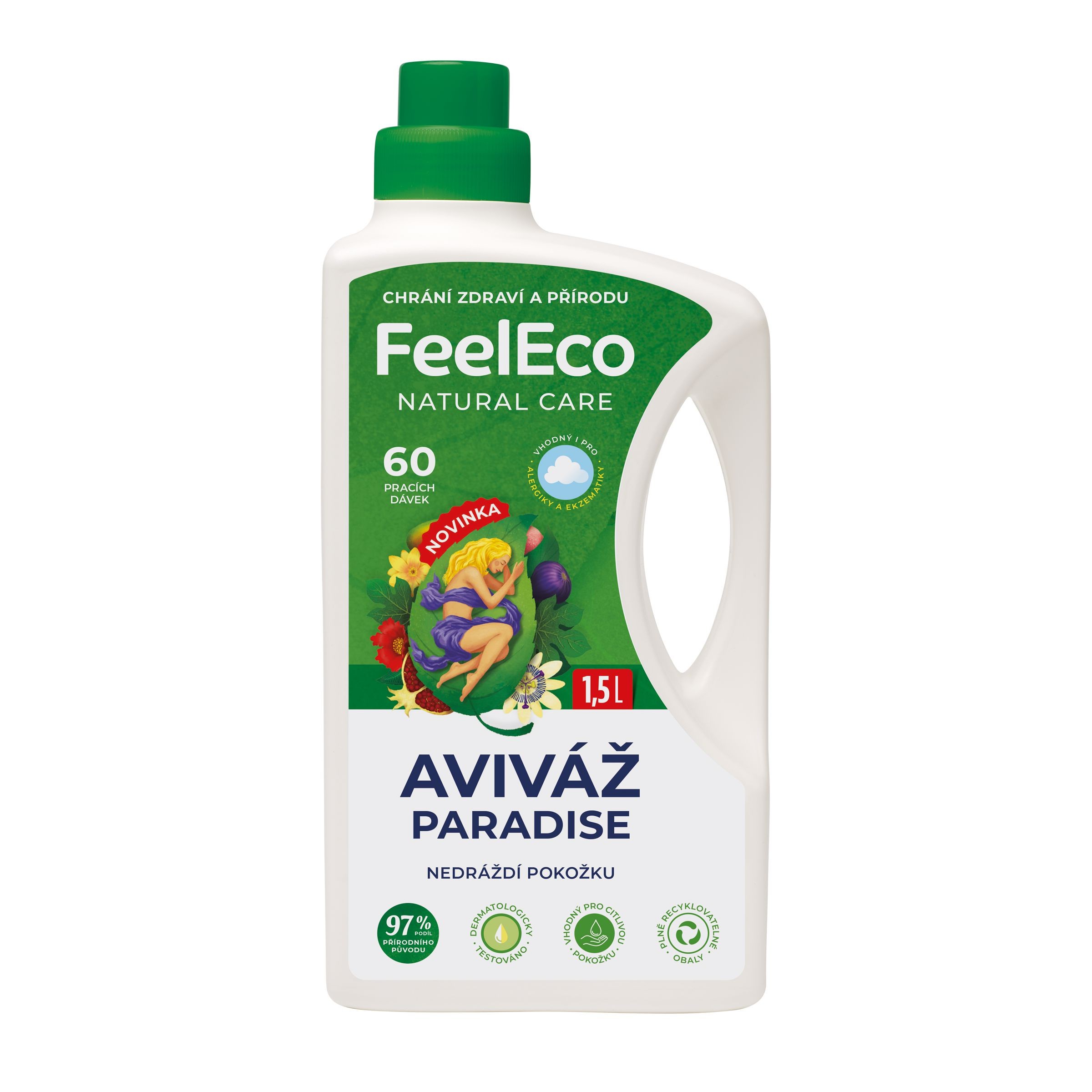 Drogerie a kosmetika - FeelEco Aviváž s vůní Paradise 1,5 l, 60 pracích dávek