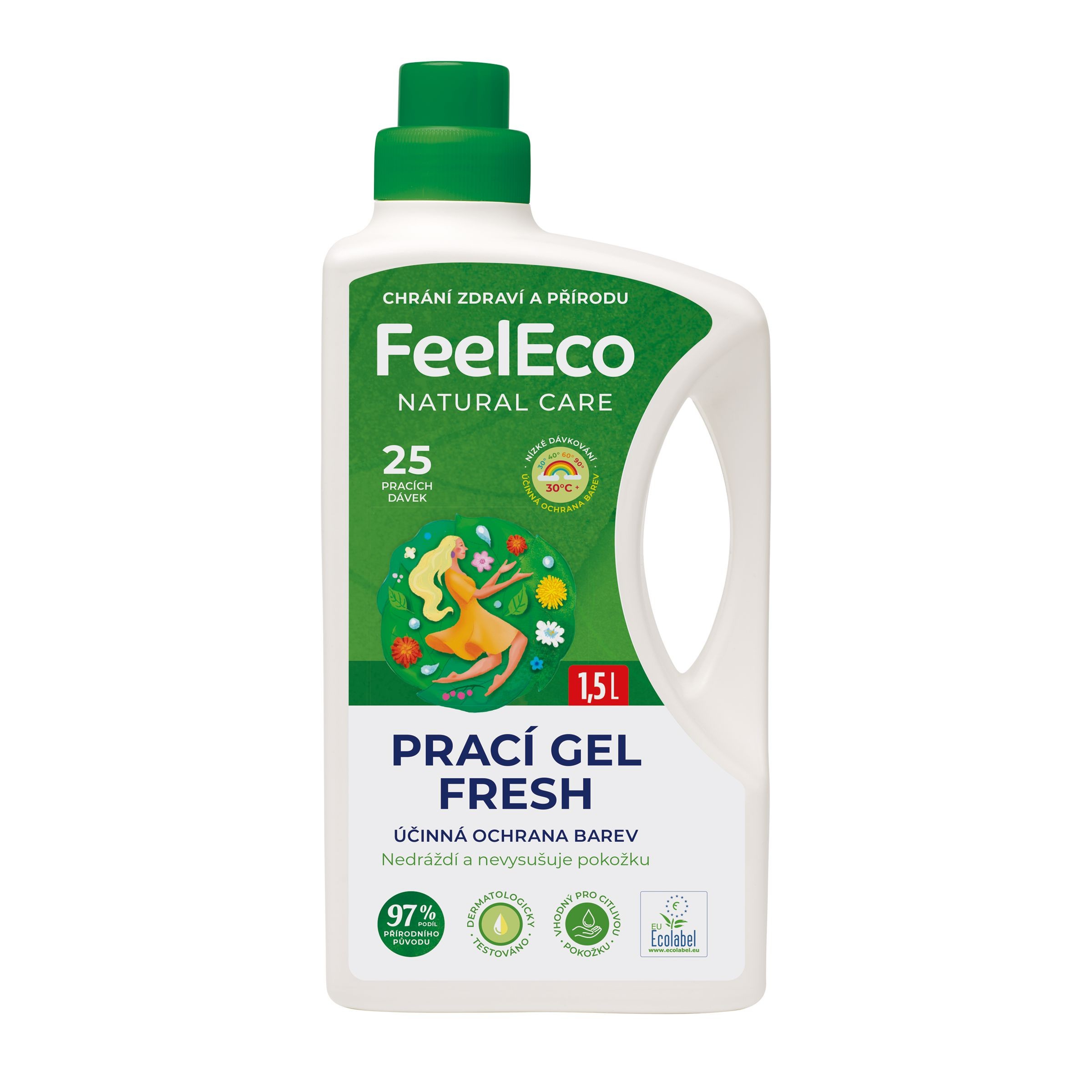 Drogerie a kosmetika - FeelEco Prací gel Fresh 1,5 l, 25 pracích dávek
