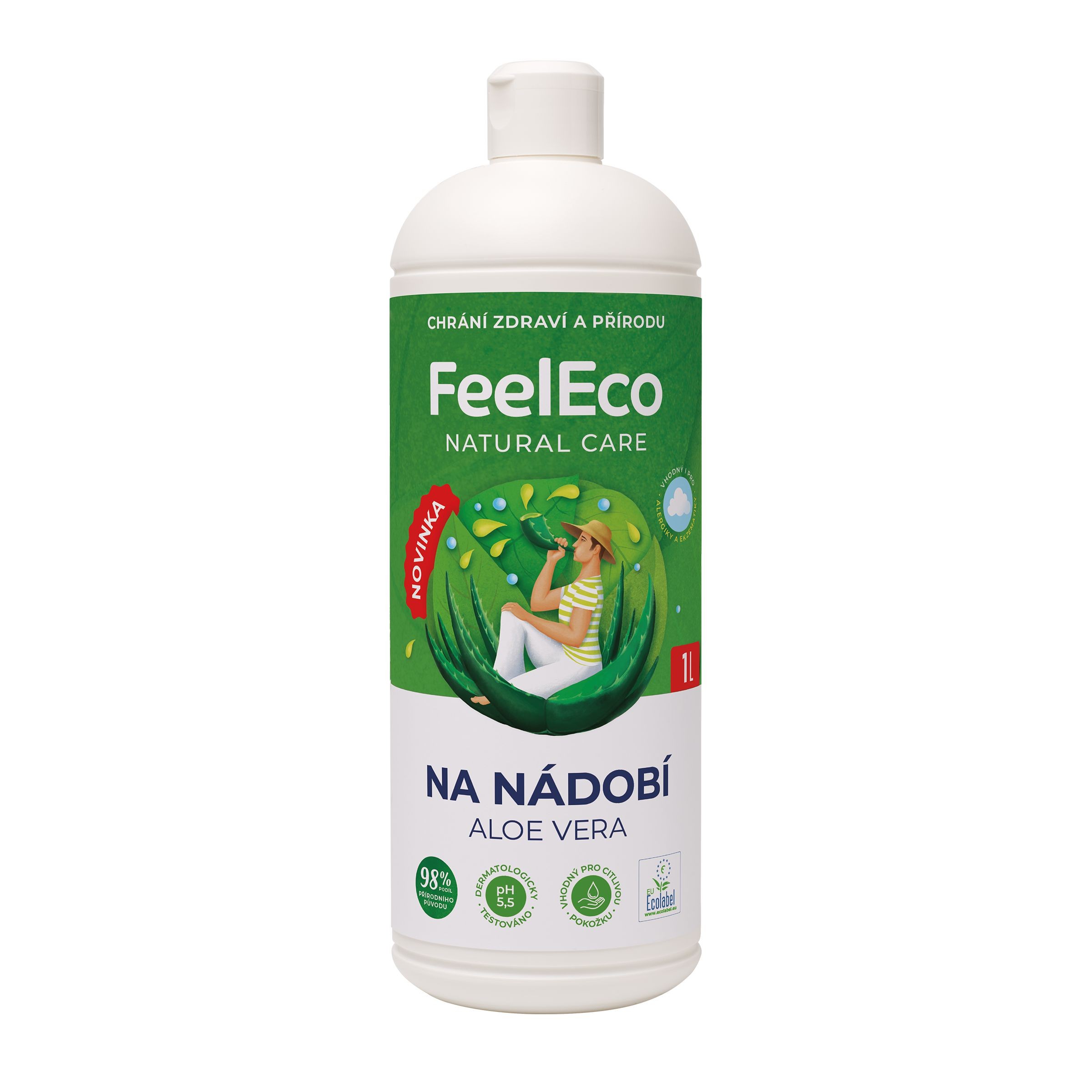 Drogerie a kosmetika - FeelEco Prostředek na mytí nádobí s vůní aloe vera 1000 ml