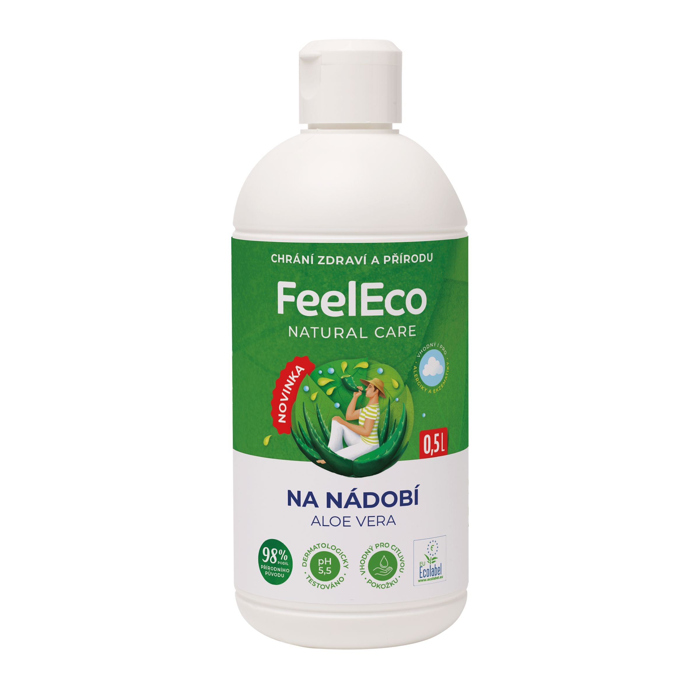 Drogerie a kosmetika - FeelEco Prostředek na mytí nádobí s vůní aloe vera 500 ml