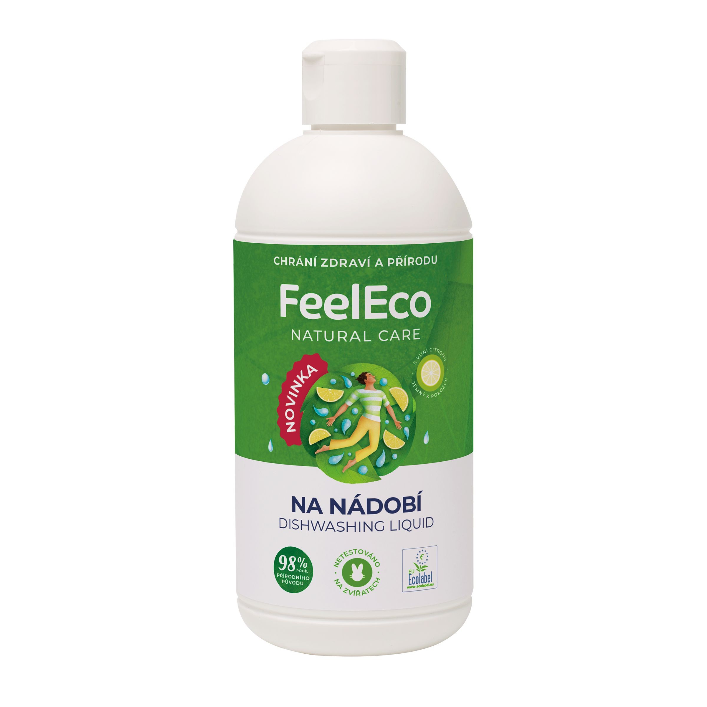 Drogerie a kosmetika - FeelEco Prostředek na mytí nádobí s vůní citronu 500 ml