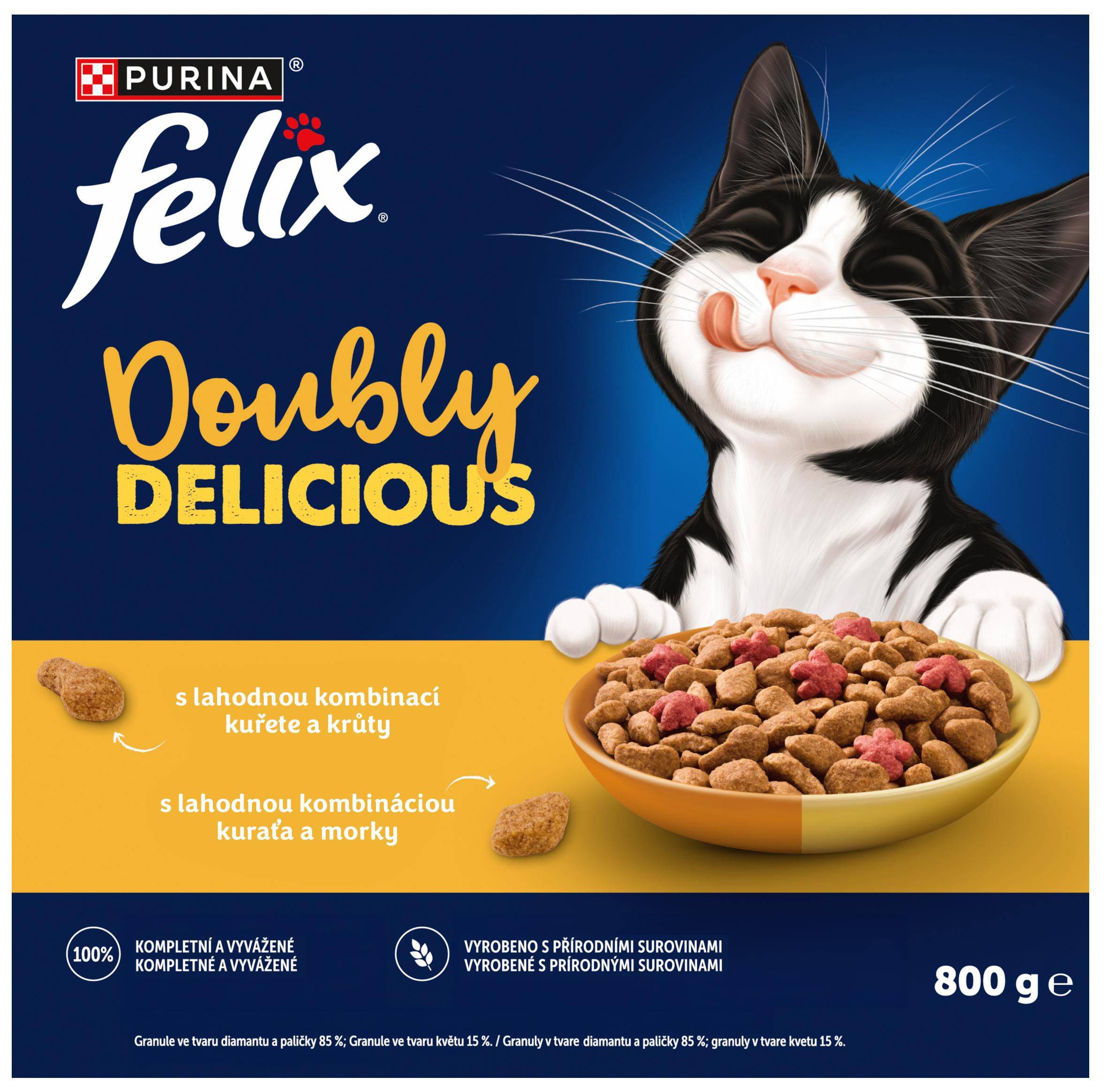 Svět zvířat - Felix Doubly Delicious s lahodnou kombinací kuřete a krůty, bohaté na červenou řepu 800 g