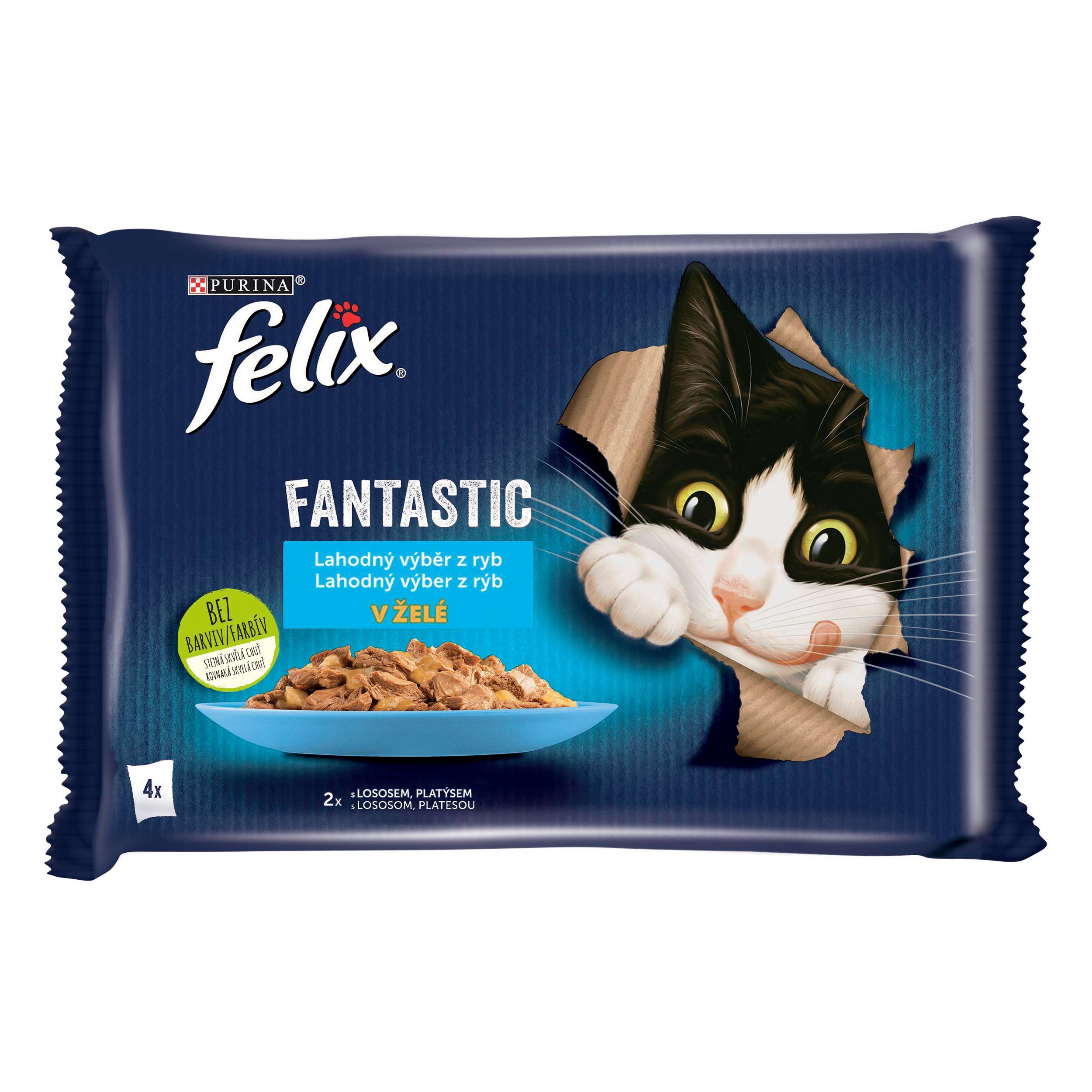 Svět zvířat - FELIX Fantastic Multipack s hovězím a kuřetem v želé 4x85g