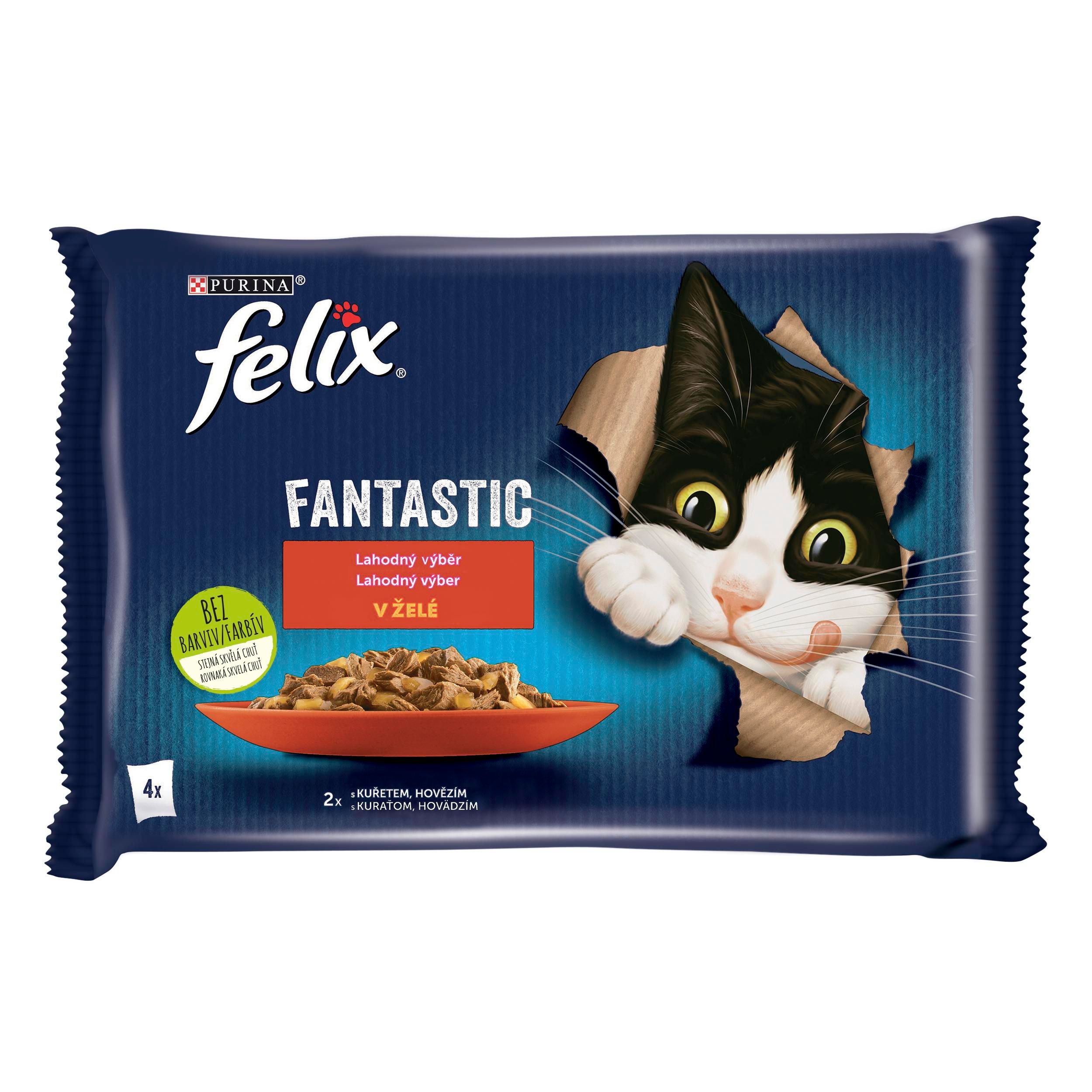Svět zvířat - FELIX Fantastic Multipack s lososem a platýzem v želé 4x85g