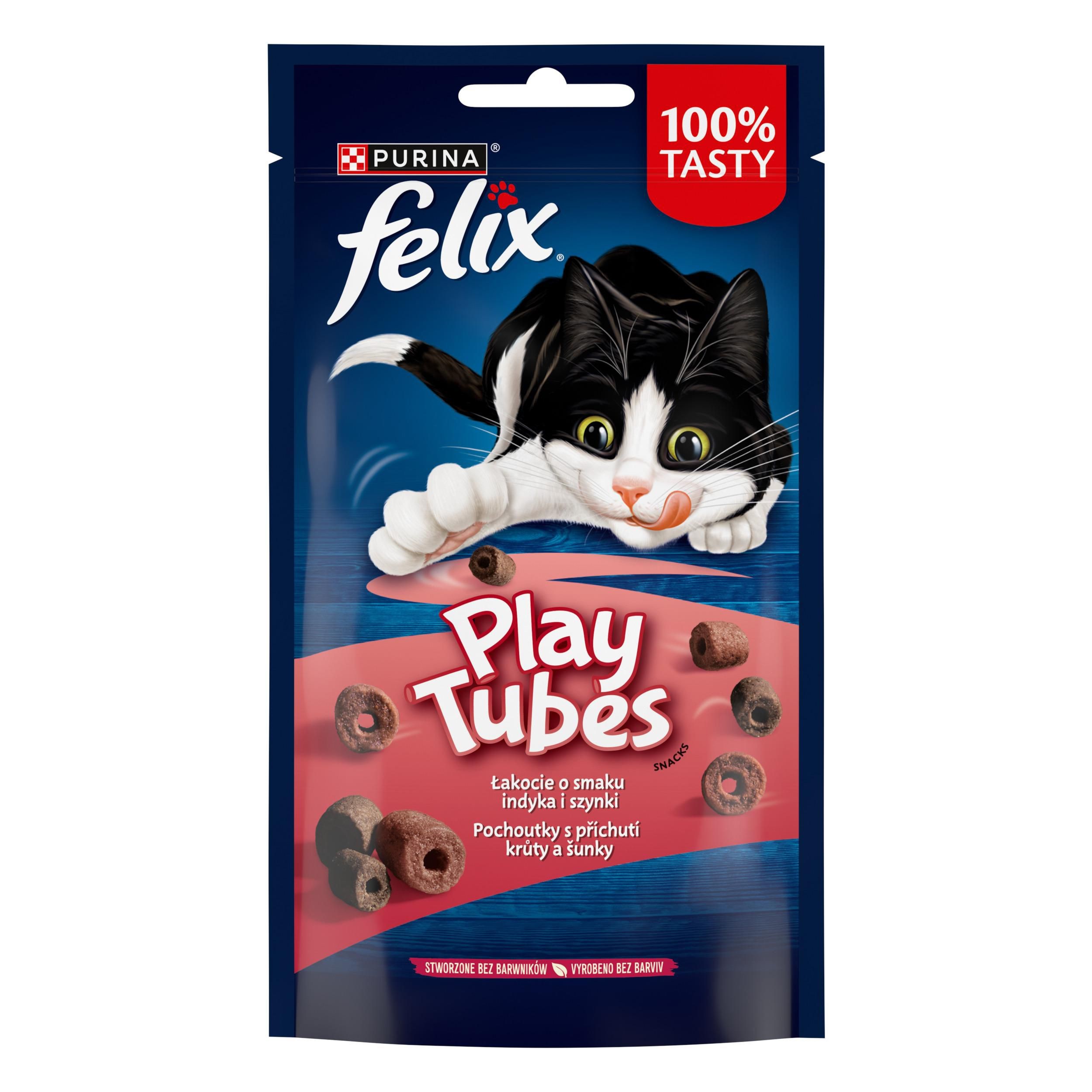 Svět zvířat - Felix Play Tubes Válečky s příchutí krůty a šunky 50 g