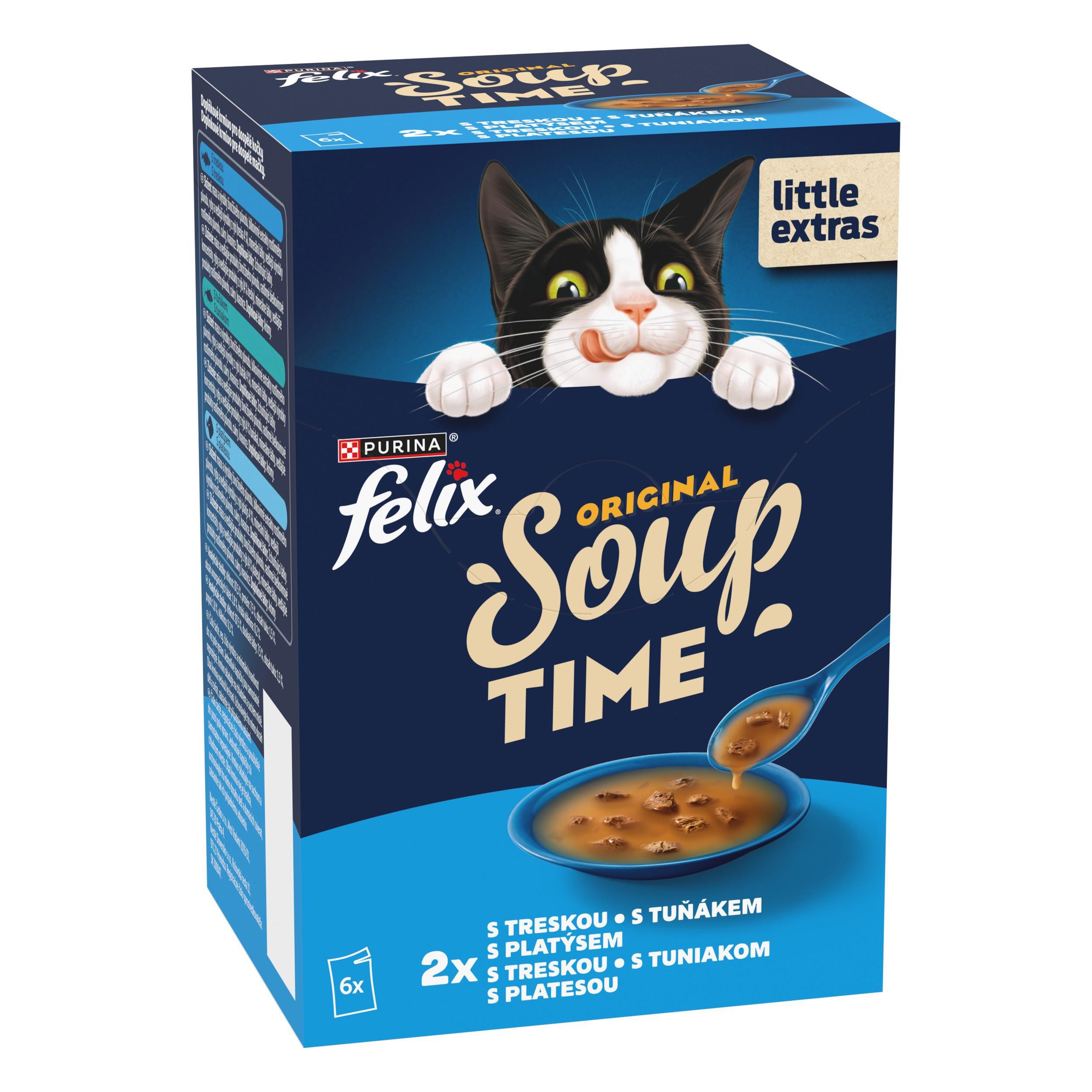 Svět zvířat - Felix Soup Lahodný výběr z ryb s treskou, s tuňákem, s platýzem 6 x 48 g