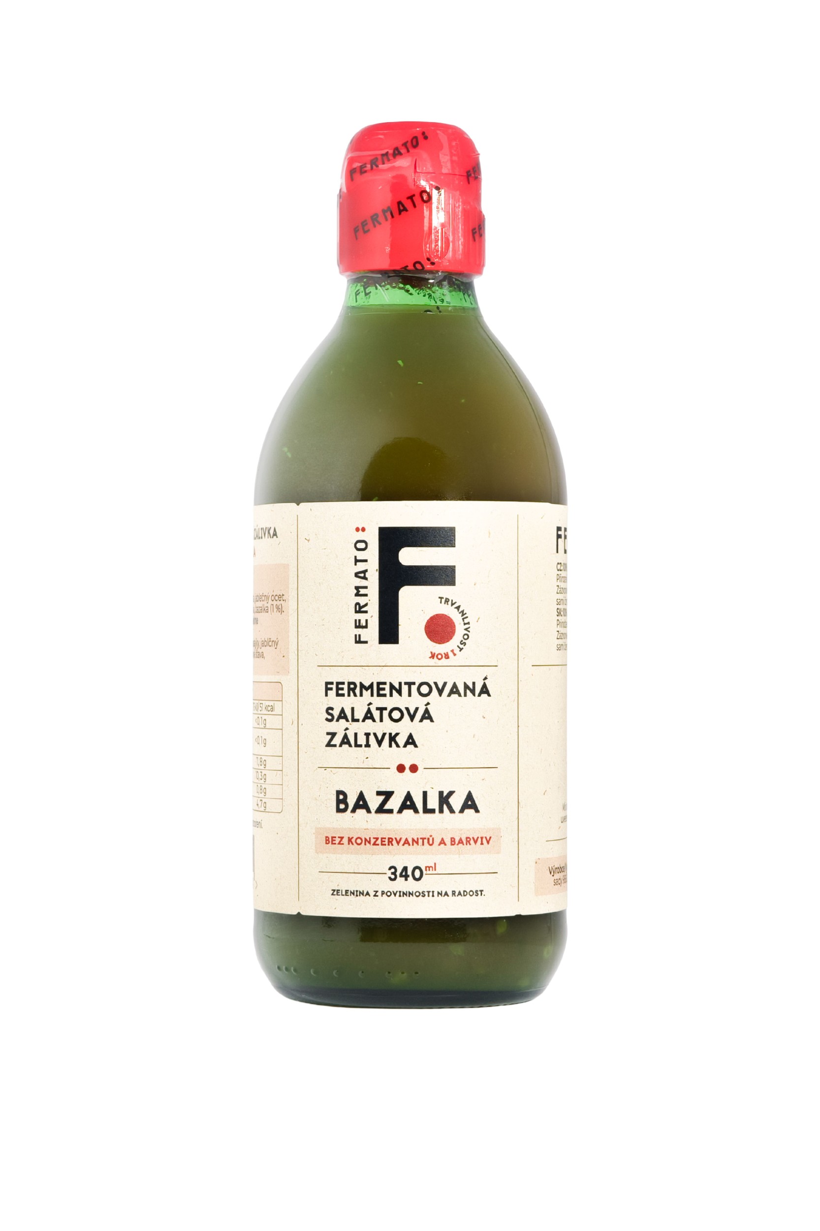 Trvanlivé potraviny - Fermato Fermentovaná salátová zálivka s příchutí bazalka 340 ml