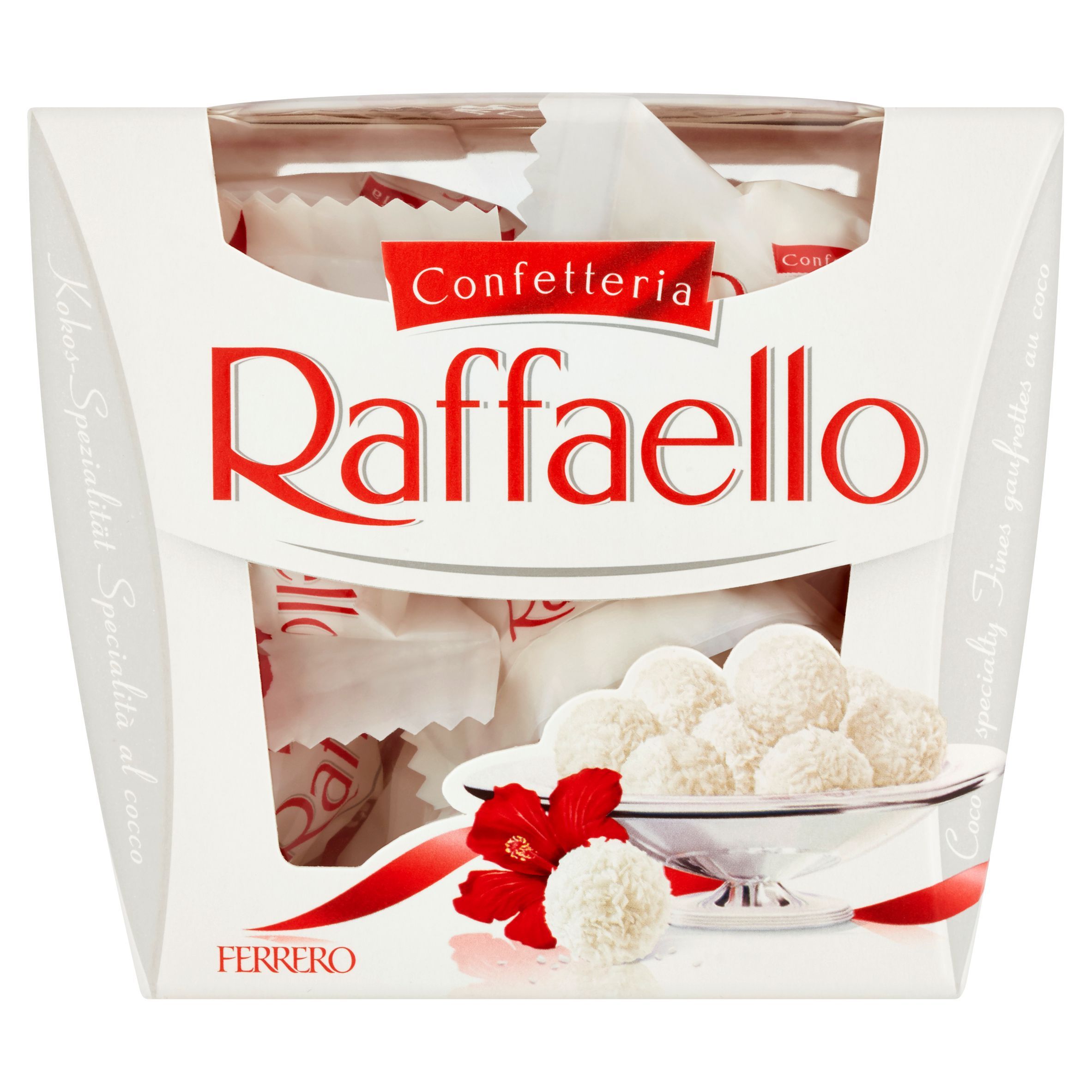 Trvanlivé potraviny - Ferrero Raffaello Oplatka s náplní a celou mandlí zdobená strouhaným kokosem 150 g