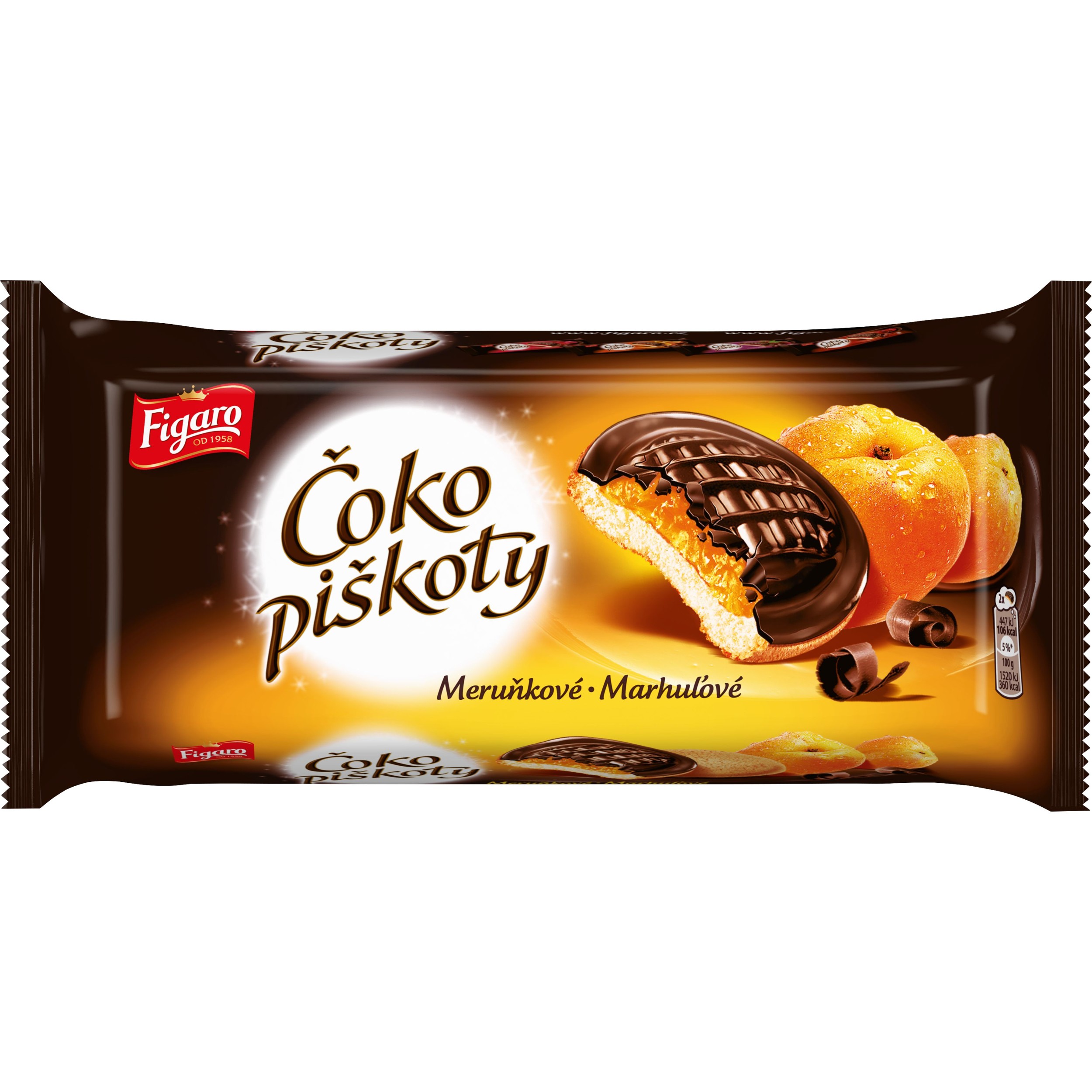Trvanlivé potraviny - Figaro Čoko piškoty Meruňkové 147g
