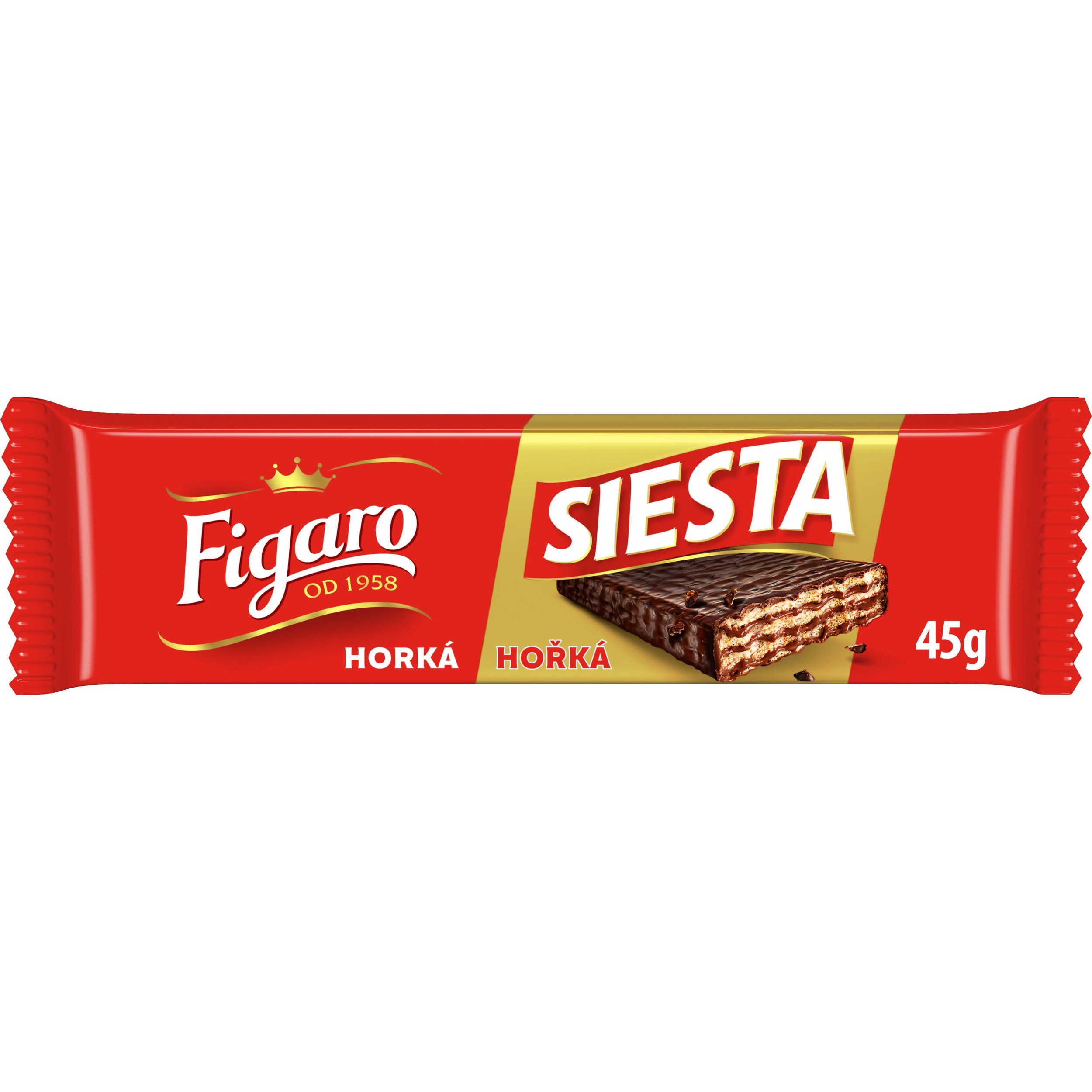 Trvanlivé potraviny - Figaro Siesta oplatka s kakaovou náplní, hořká čokoláda 45g