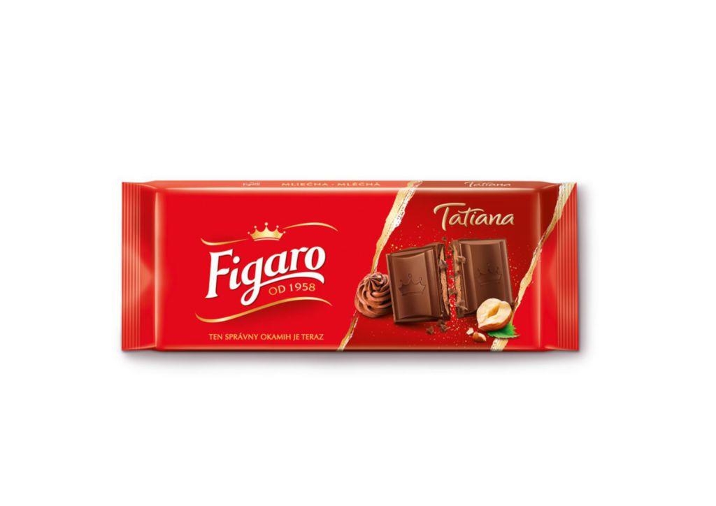 Trvanlivé potraviny - Figaro Tatiana mléčná čokoláda s lískooříškovou náplní 90g