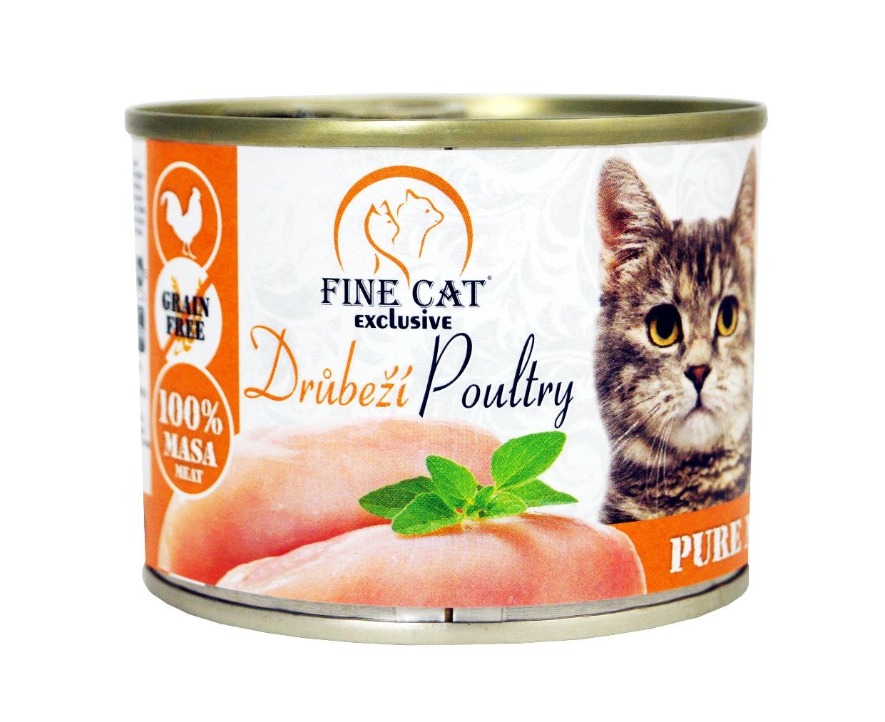 Svět zvířat - Fine Cat Exclusive konzerva pro kočky Drůbeží 100% masa 200g