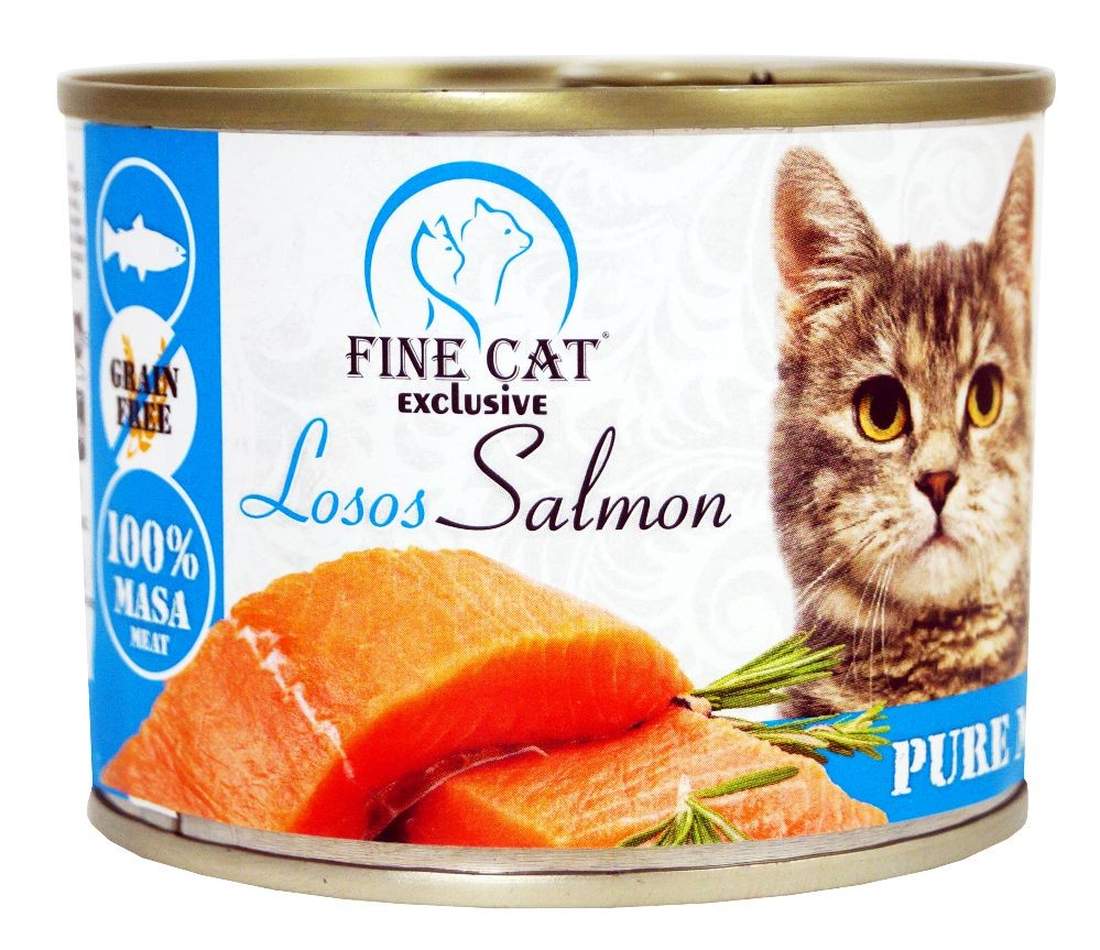 Svět zvířat - Fine Cat Exclusive konzerva pro kočky Losos 100% masa 200g