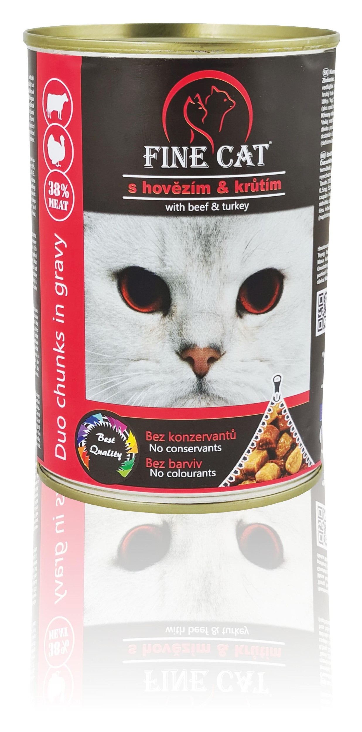 Svět zvířat - Fine Cat konzerva pro kočky Duo Hovězí s Krůtím 415 g