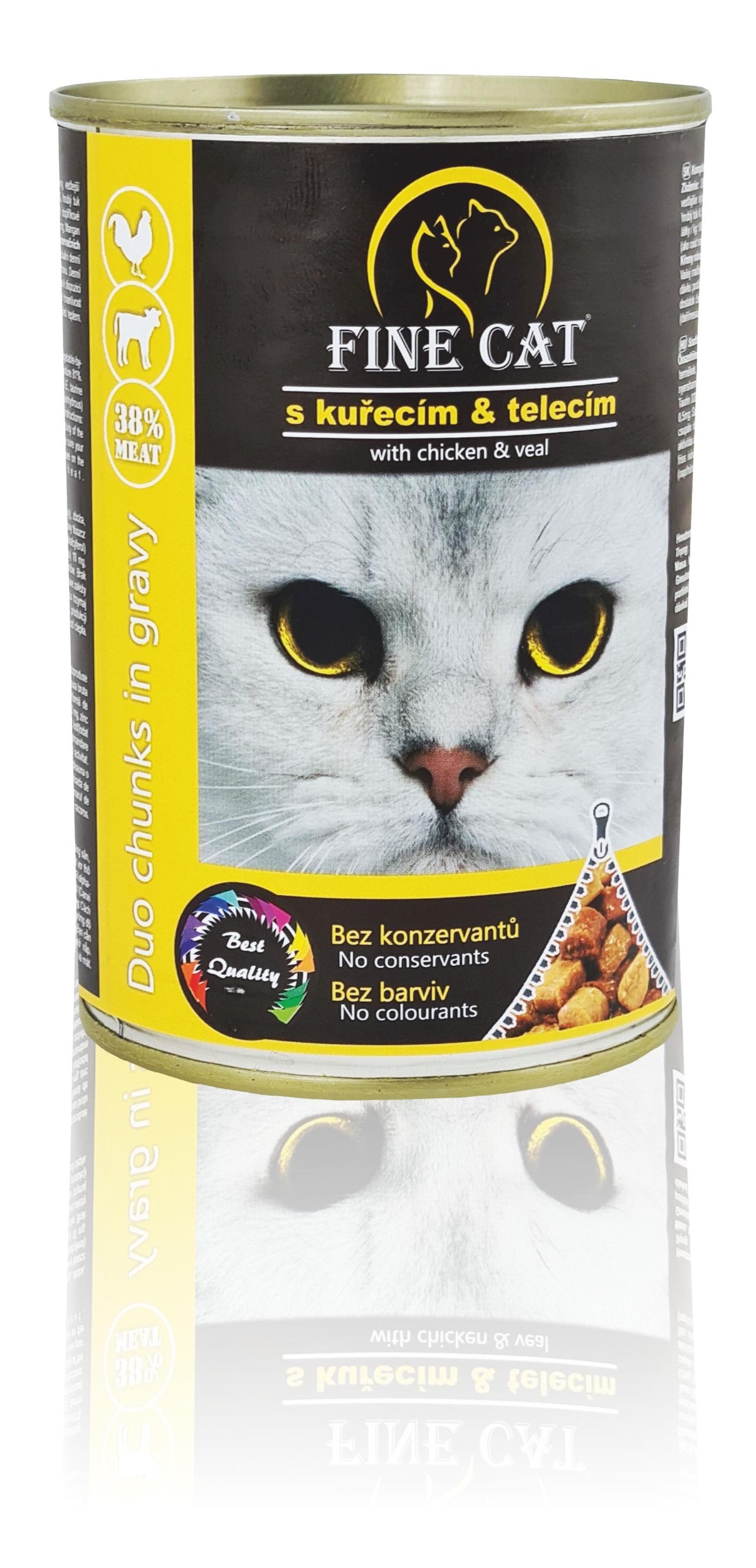 Svět zvířat - Fine Cat konzerva pro kočky Duo Kuřecí s Telecím  415 g