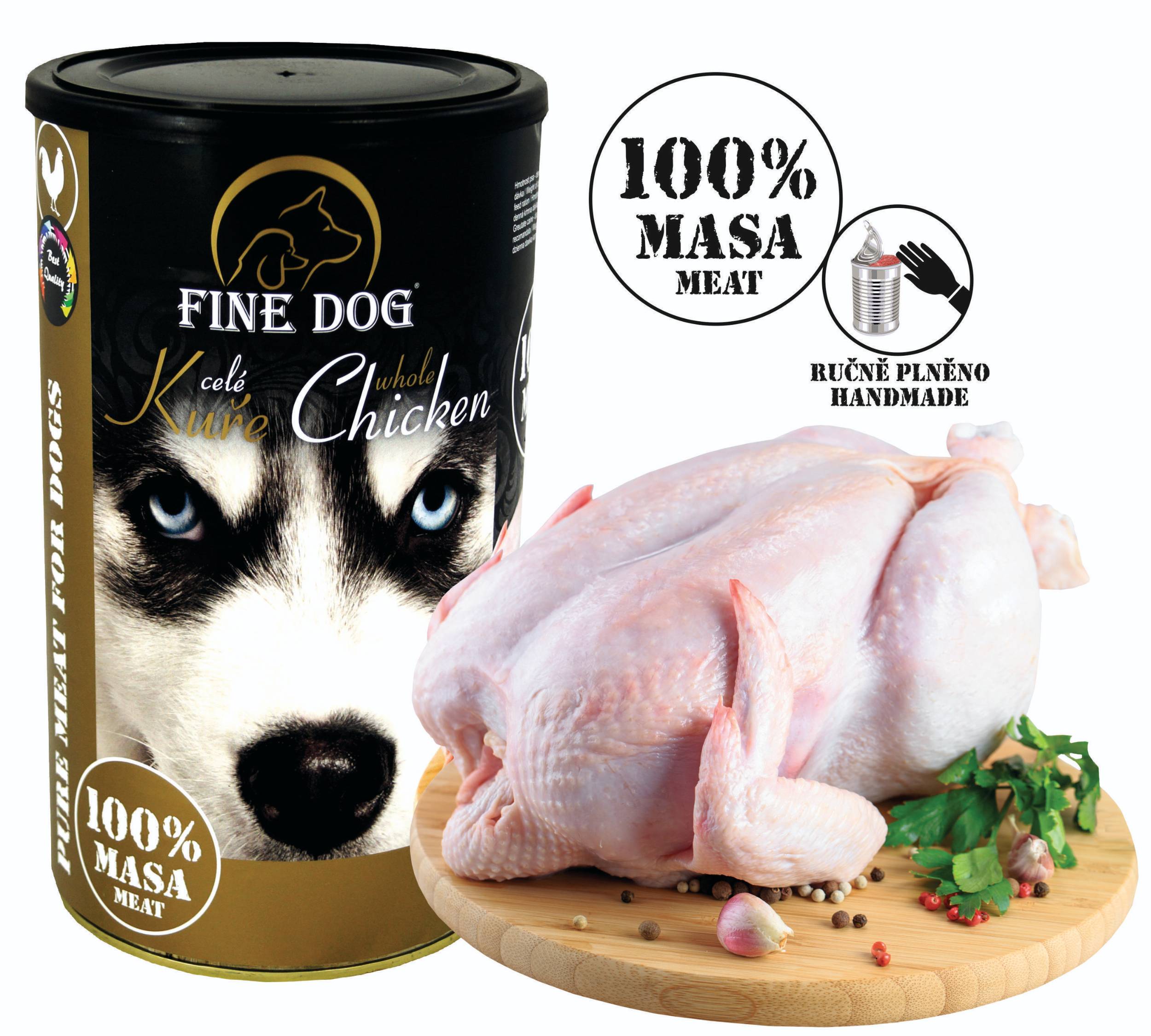 Svět zvířat - Fine Dog konzerva extra celé kuře 100% masa 1200 g