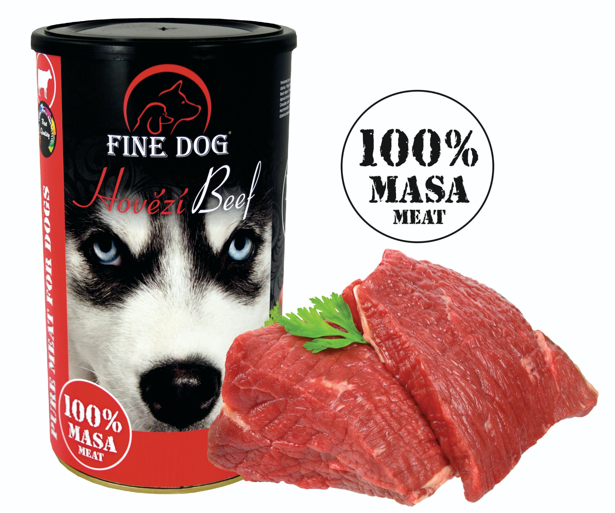 Svět zvířat - Fine Dog konzerva hovězí 100% masa 1200 g