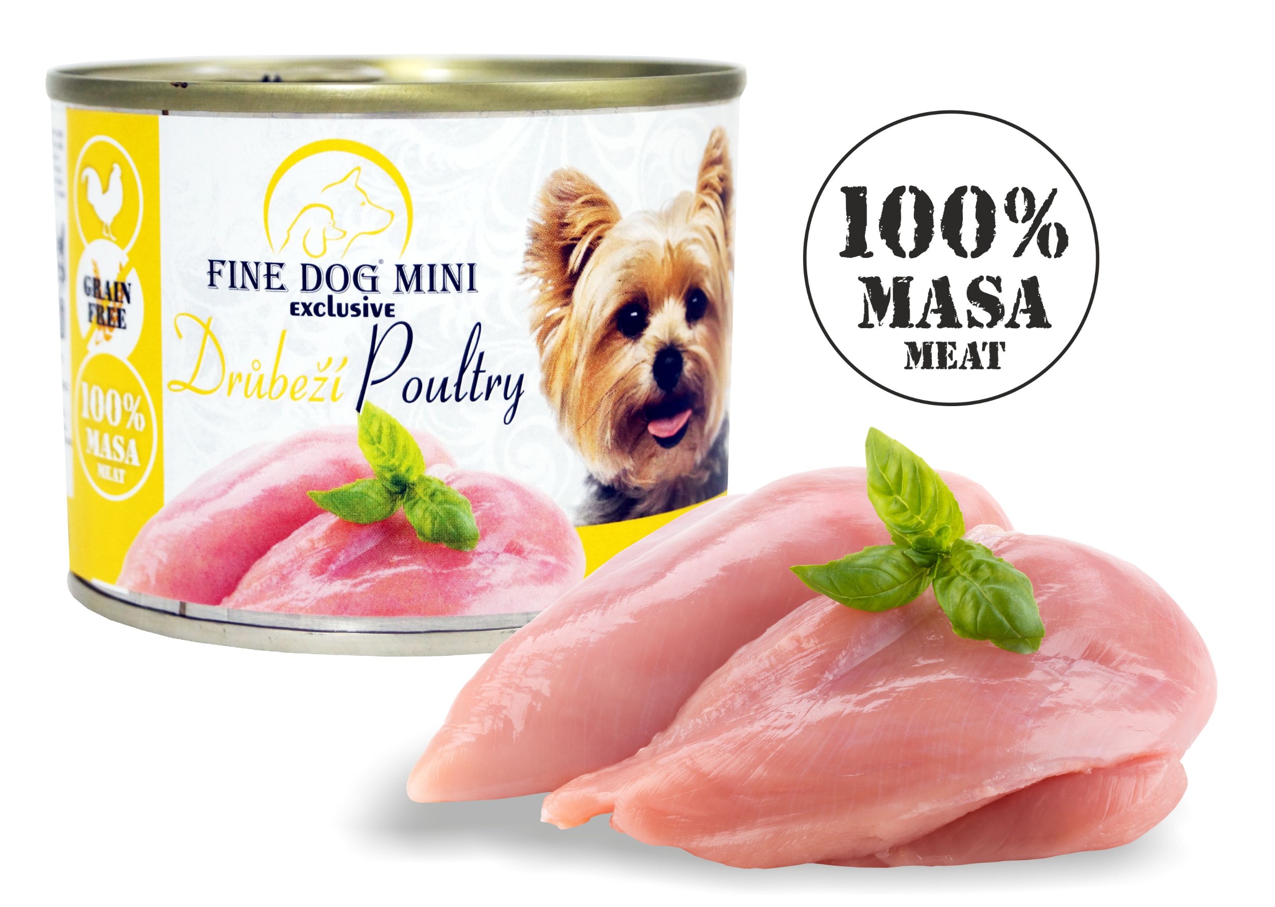 Svět zvířat - Fine Dog Mini Exclusive konzerva pro psy Drůbeží 100% masa 200g