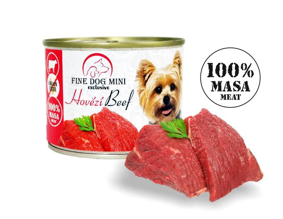Svět zvířat - Fine Dog Mini Exclusive konzerva pro psy Hovězí 100% masa 200g