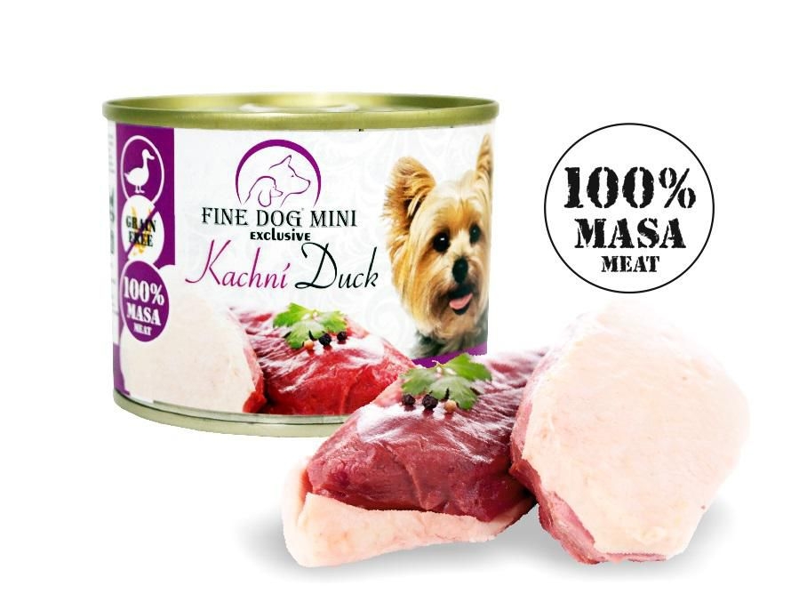 Svět zvířat - Fine Dog Mini Exclusive konzerva pro psy Kachní 100% masa 200g